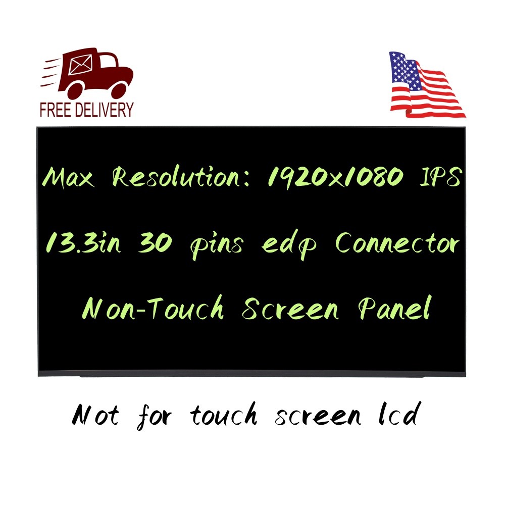 LED Non-Touch Replacement For Dell 60X2T 13.3 Inches Full HD Notebook LCD Screen