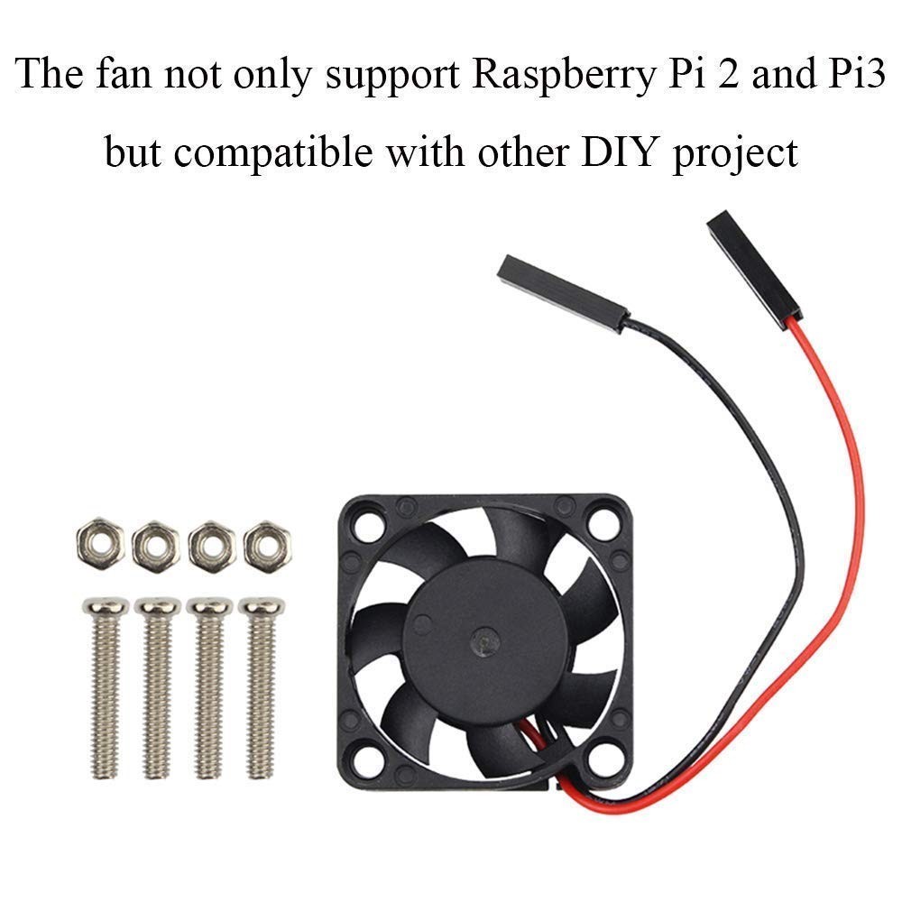 Raspberry Pi Fan 2 Pack 3.3V/5V Brushless Cooling Fan for Pi 4 3 2 Zero W wit…