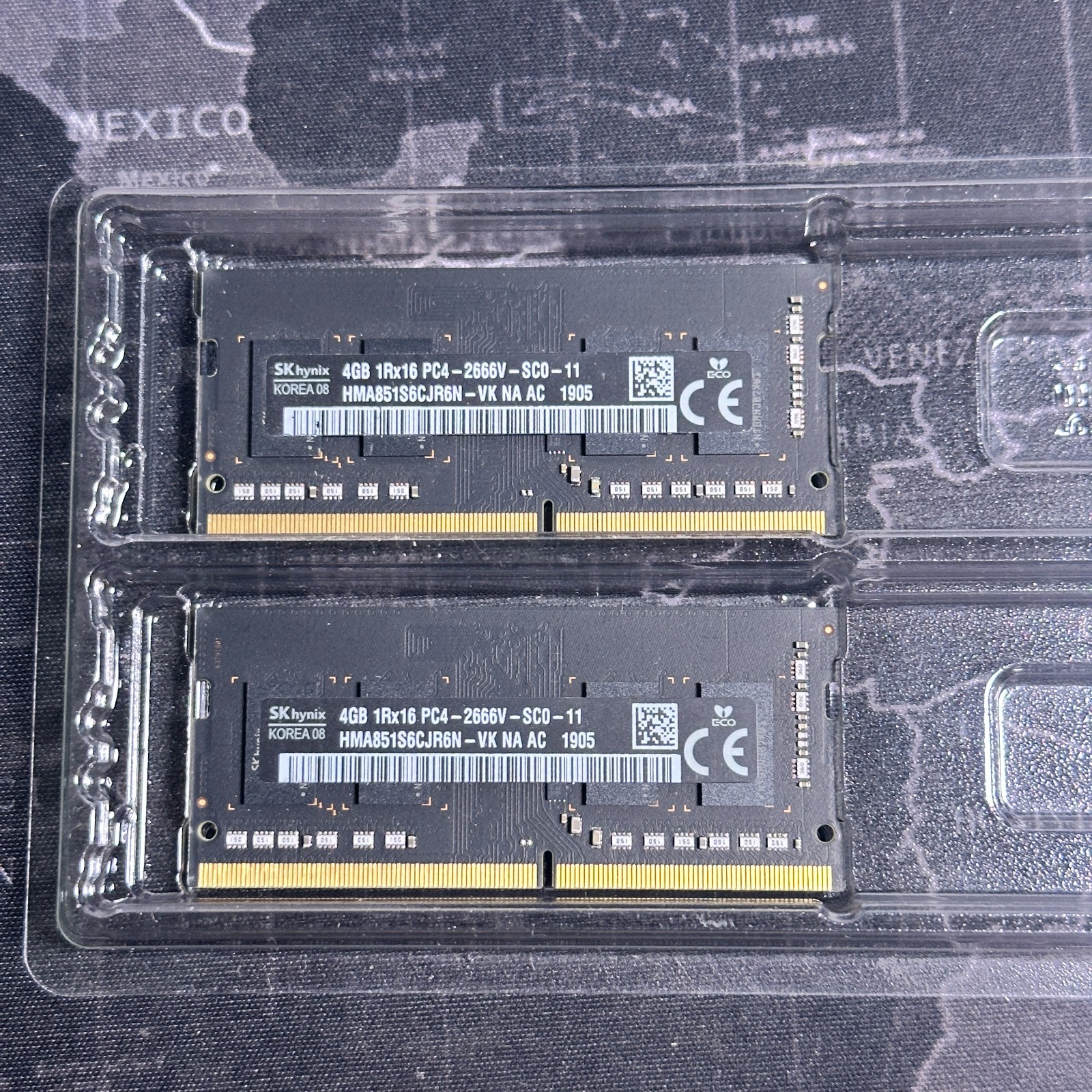 Lot of 2 4GB SK hynix 4GB 1Rx16 PC4-2666V-SCO-11 HMA851S6CJR6N -VK Laptop RAM