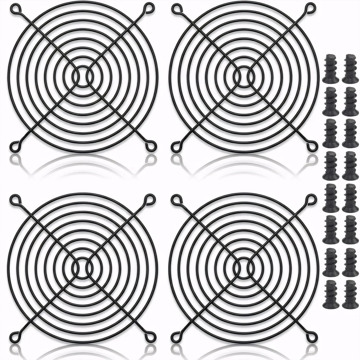 Versatile 120mm Plastic Fan Grill Guards – 4 Pack with Easy Installation Screws