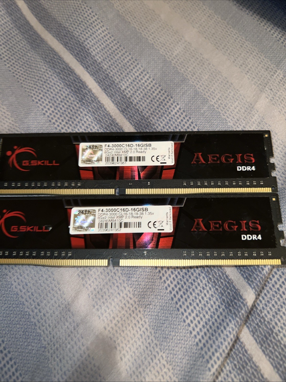G.SKILL PC4-24000 16GB (2x 8GB) DDR4 3000 MHz NON ECC DESKTOP F4-3000C16D-16GISB
