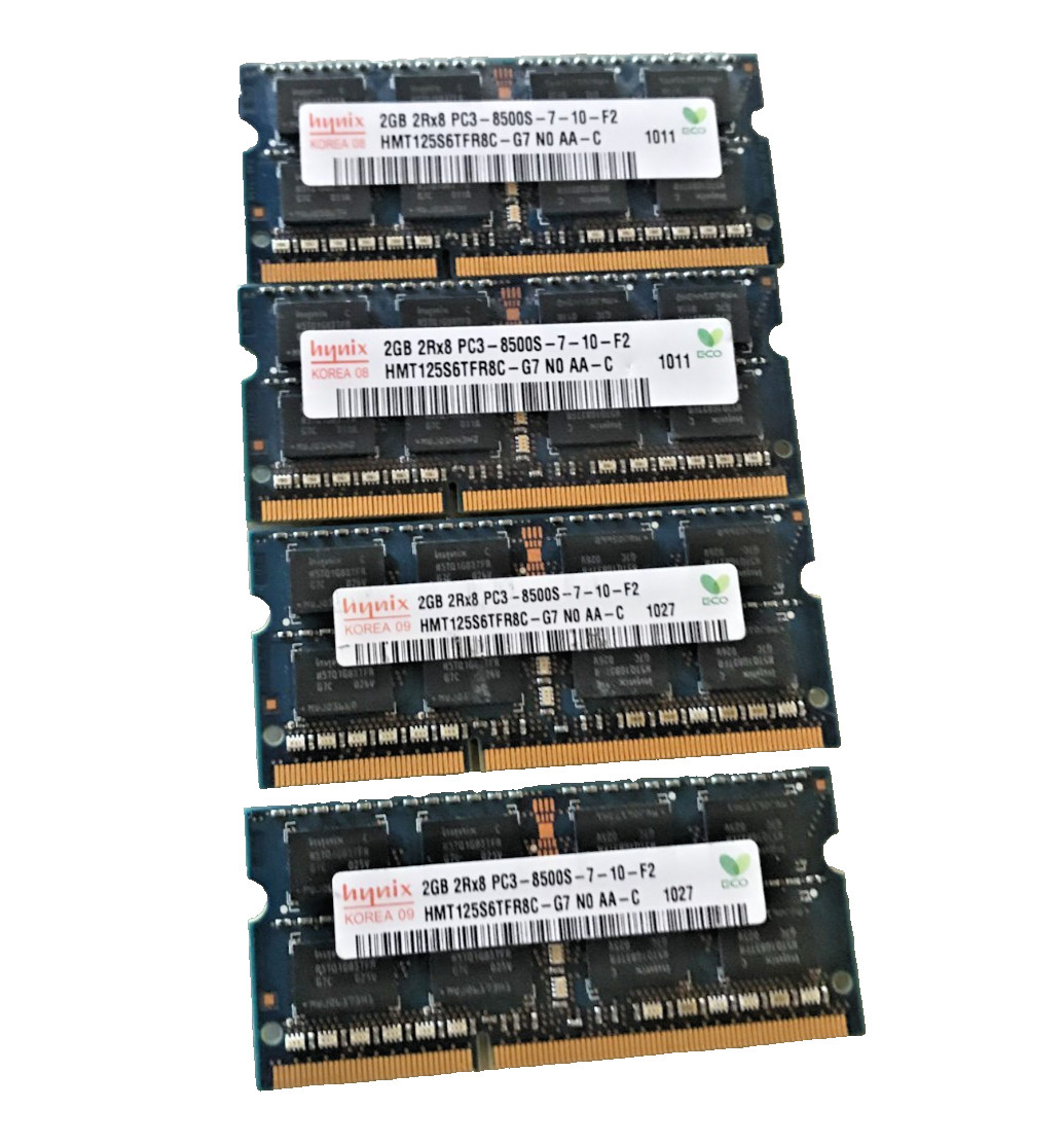 Hynix 8GB(4X2) DDR3 PC3-8500S 1066MHz Apple Macbook Laptop RAM HMT125S6TFR8C-G7