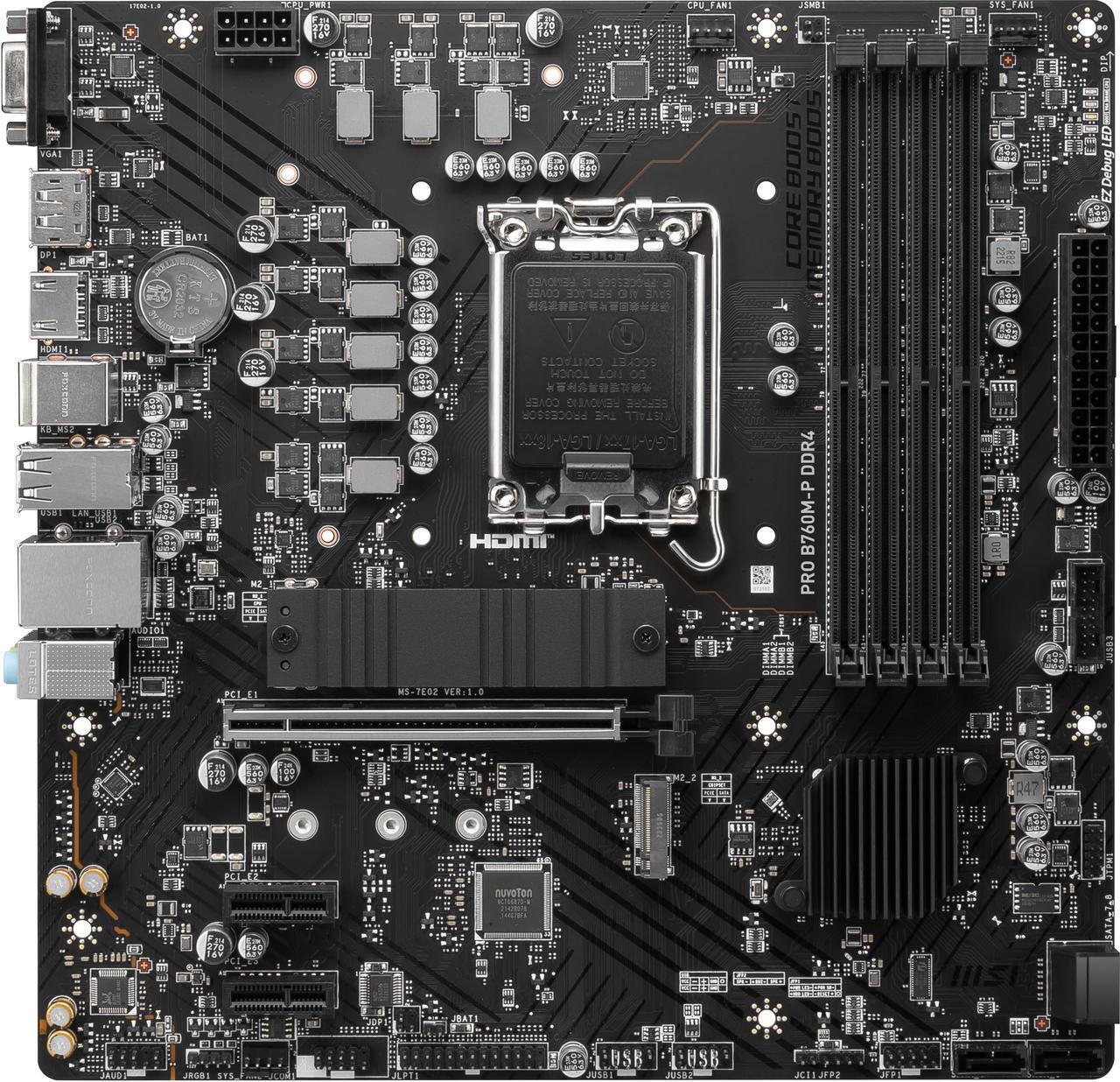(Factory Refurbished) MSI PRO B760M-P DDR4 LGA 1700 Intel Micro ATX Motherboard