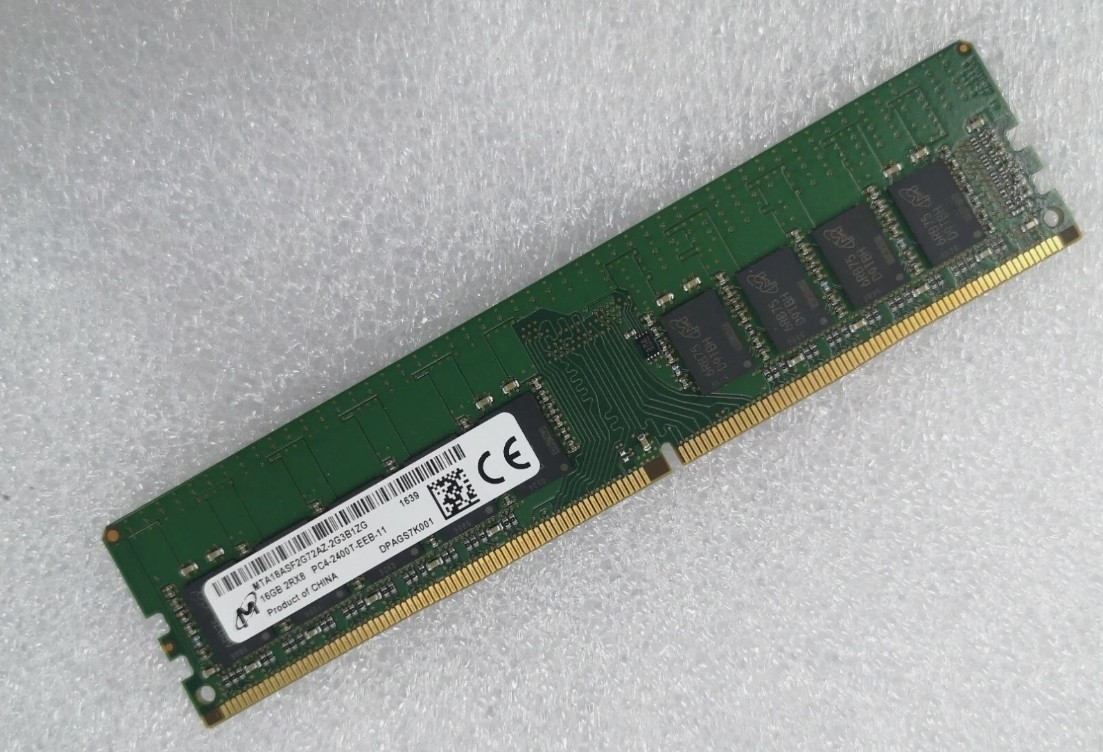 MT Micron 16GB DDR4 2400 ECC UDIMM RAM 2Rx8 PC4-19200 MTA18ASF2G72AZ-2G3B1 288p