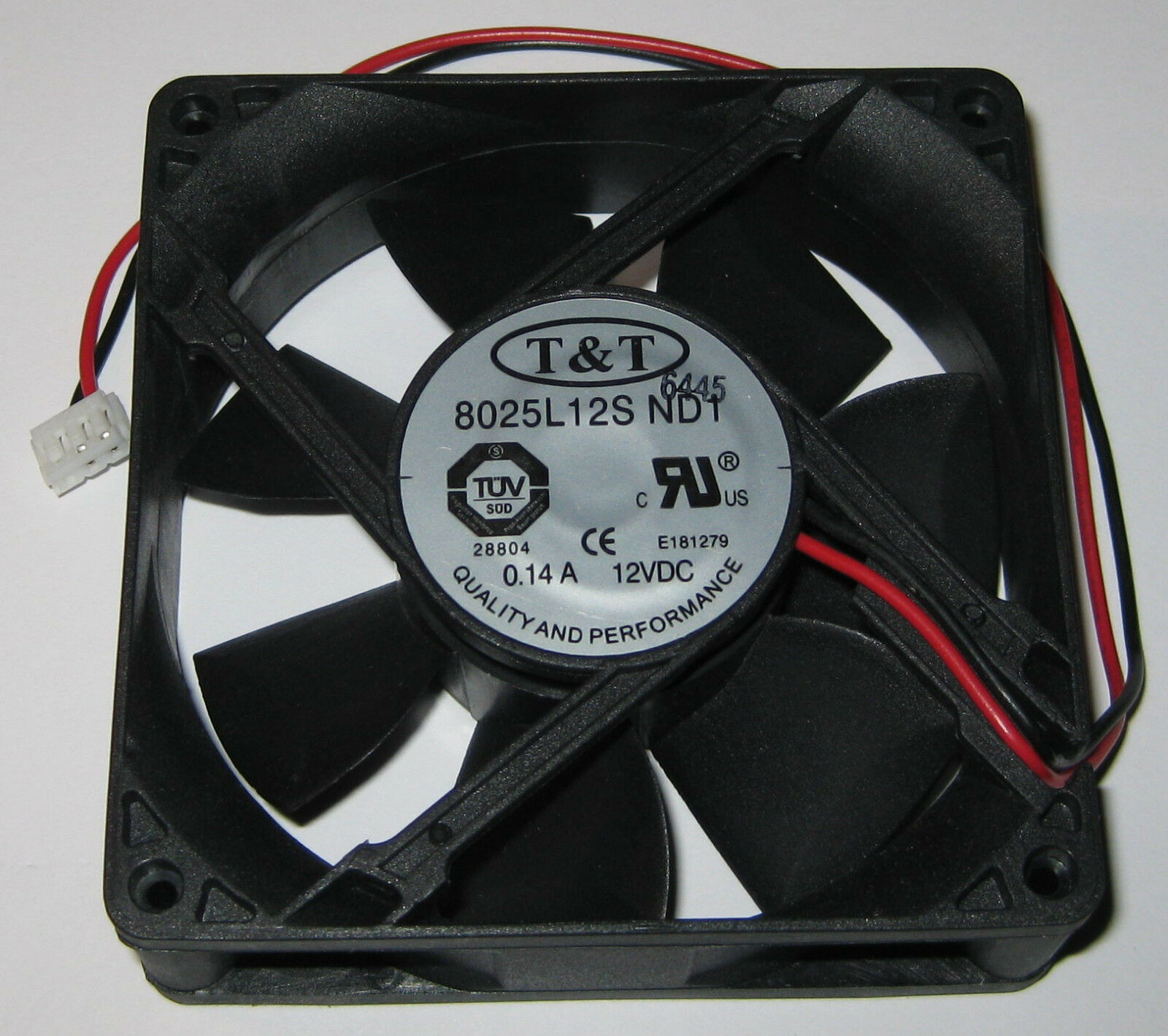 80 mm Quiet Cooling Fan – 12 V DC – 25 CFM – 25 dBA – 2000 RPM – 8025L12S -12VDC