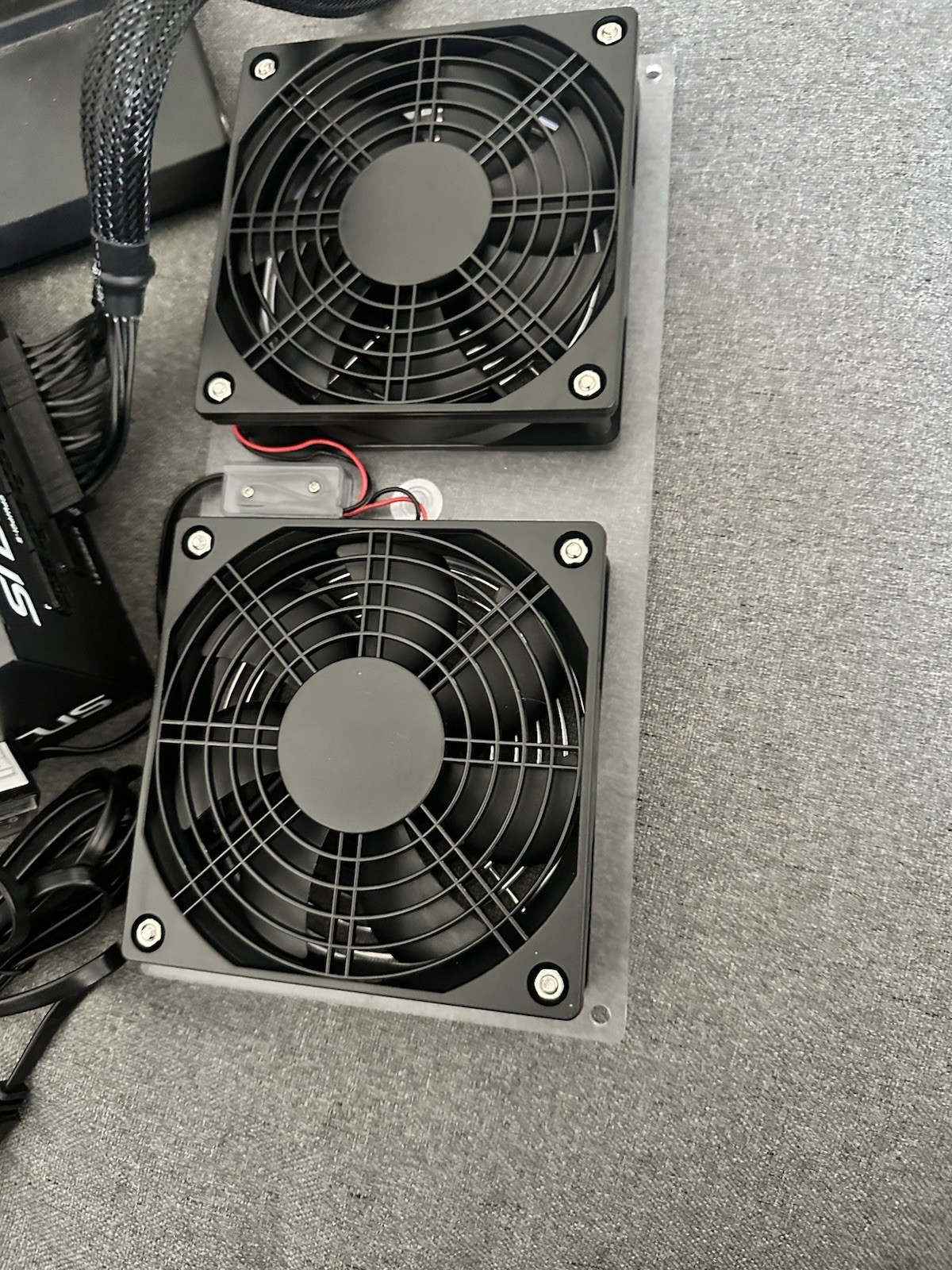 120mm Black Case Fan 2-Pack, Ball Bearing, 1500 RPM, 42 CFM, 12V 2-Pin
