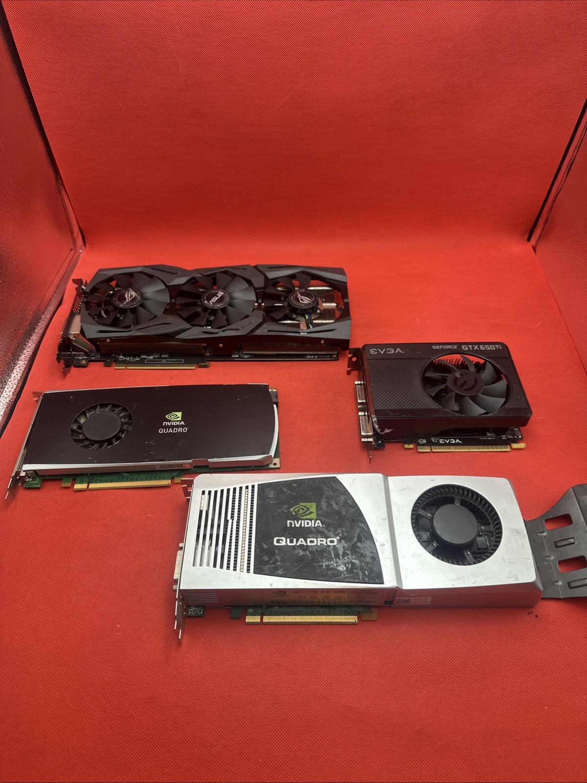 Lot of 4 Mixed Brand Graphics Cards For Parts *Read*