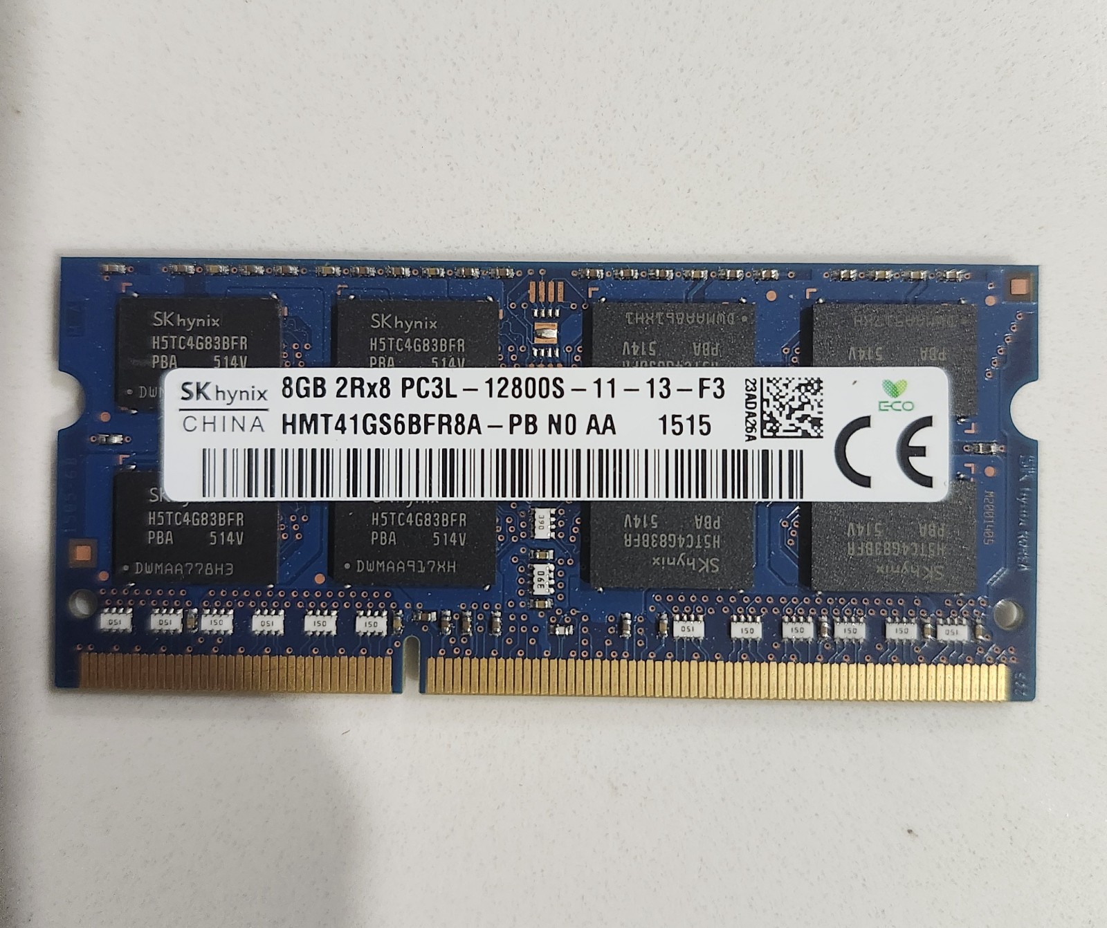 Hynix 8GB DDR3 RAM 1600MHz PC3L-12800 2Rx8 SODIMM Laptop Memory HMT41GS6BFR8A-PB