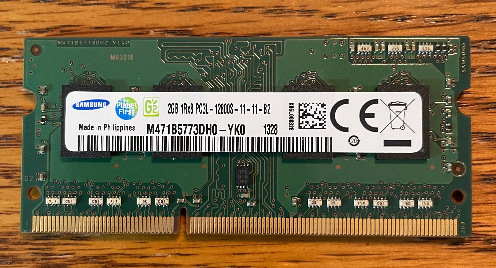 Samsung M471B5773DH0-YK0 2GB PC3L-12800S-11-11-B2 DDR3-1600MHz Laptop Memory