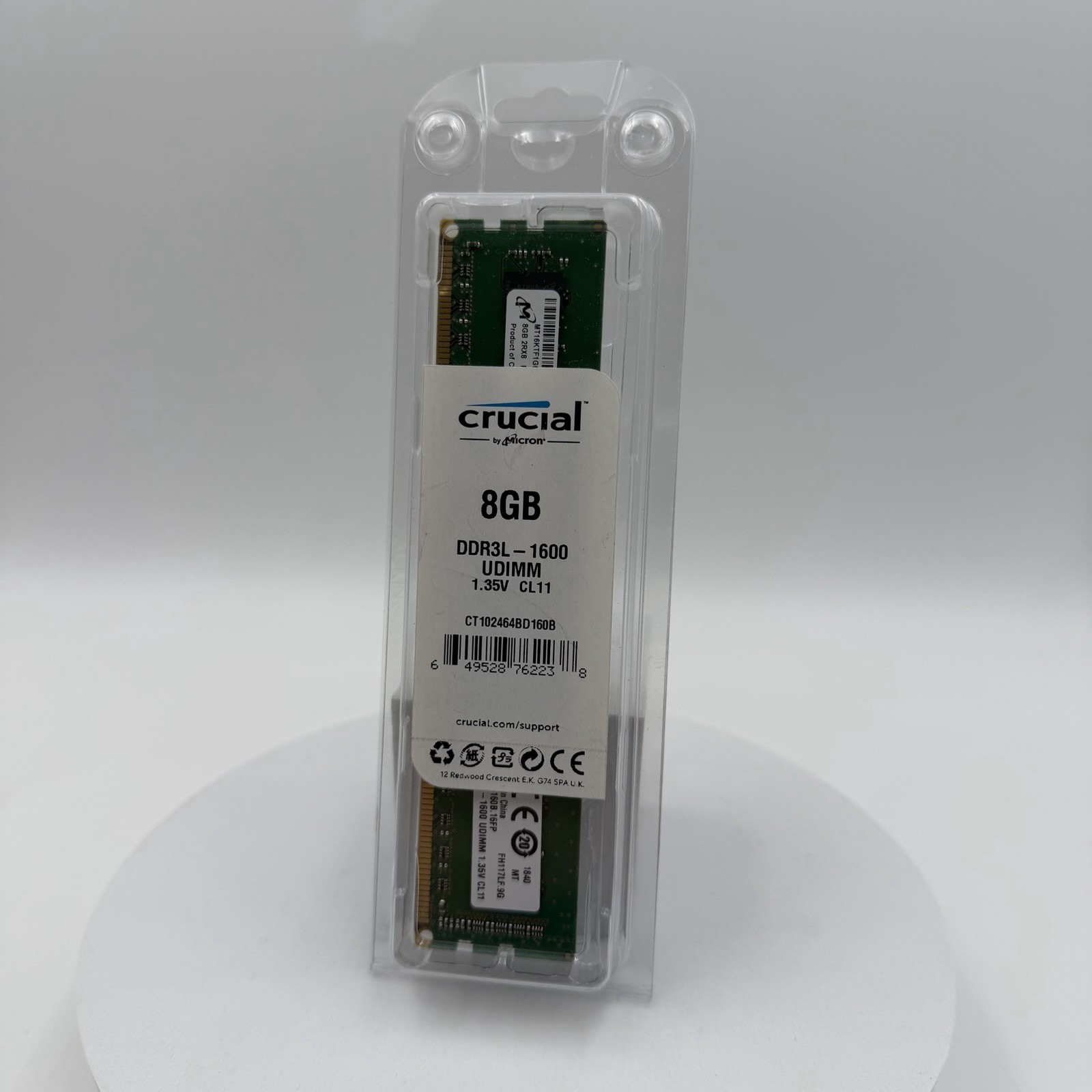 Crucial 8GB (1 Stick) PC3-12800 DDR3L 1600 UDIMM PC Memory CT102464BD160B