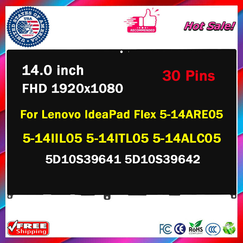 14″ for Lenovo IdeaPad Flex 5-14IIL05 5-14ITL05 LCD Touch Screen FHD 5D10S39642