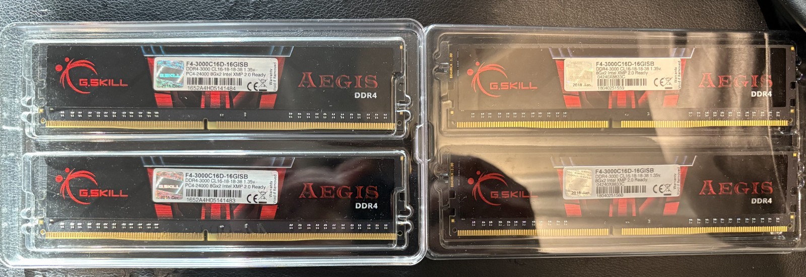 G.Skill Aegis 32GB (4x8GB) RAM DDR4 3000MHz F4-3000C16D-16GISB x2