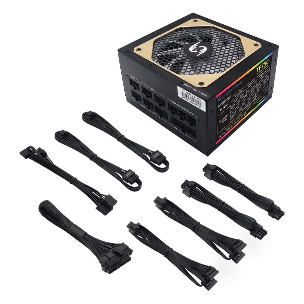 Full Modular 750W Power Supply Standard ATX Gaming PSU, 110V-2220V, Active PFC
