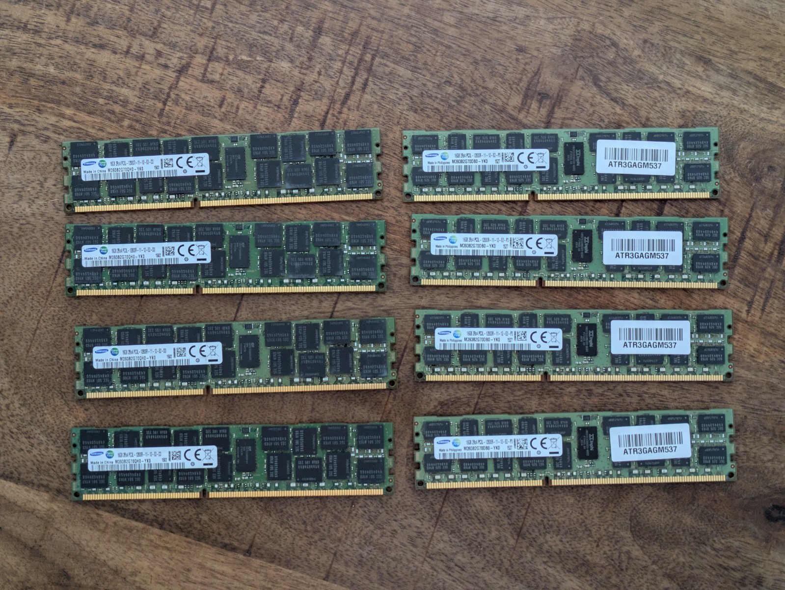 Lot of 8 – 128GB (8x16GB) 2Rx4 PC3-12800R DDR3-1600 Samsung SERVER MEMORY
