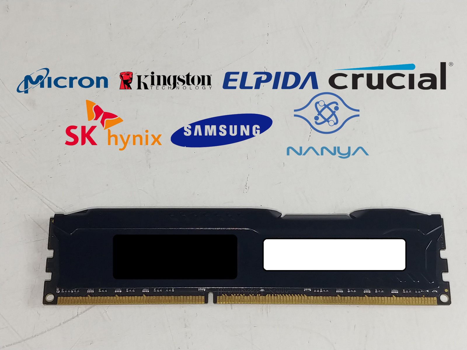 Lot of 5 Major Brand 8 GB PC3-12800 (DDR3-1600) 2Rx8 DDR3 Shielded Desktop RAM