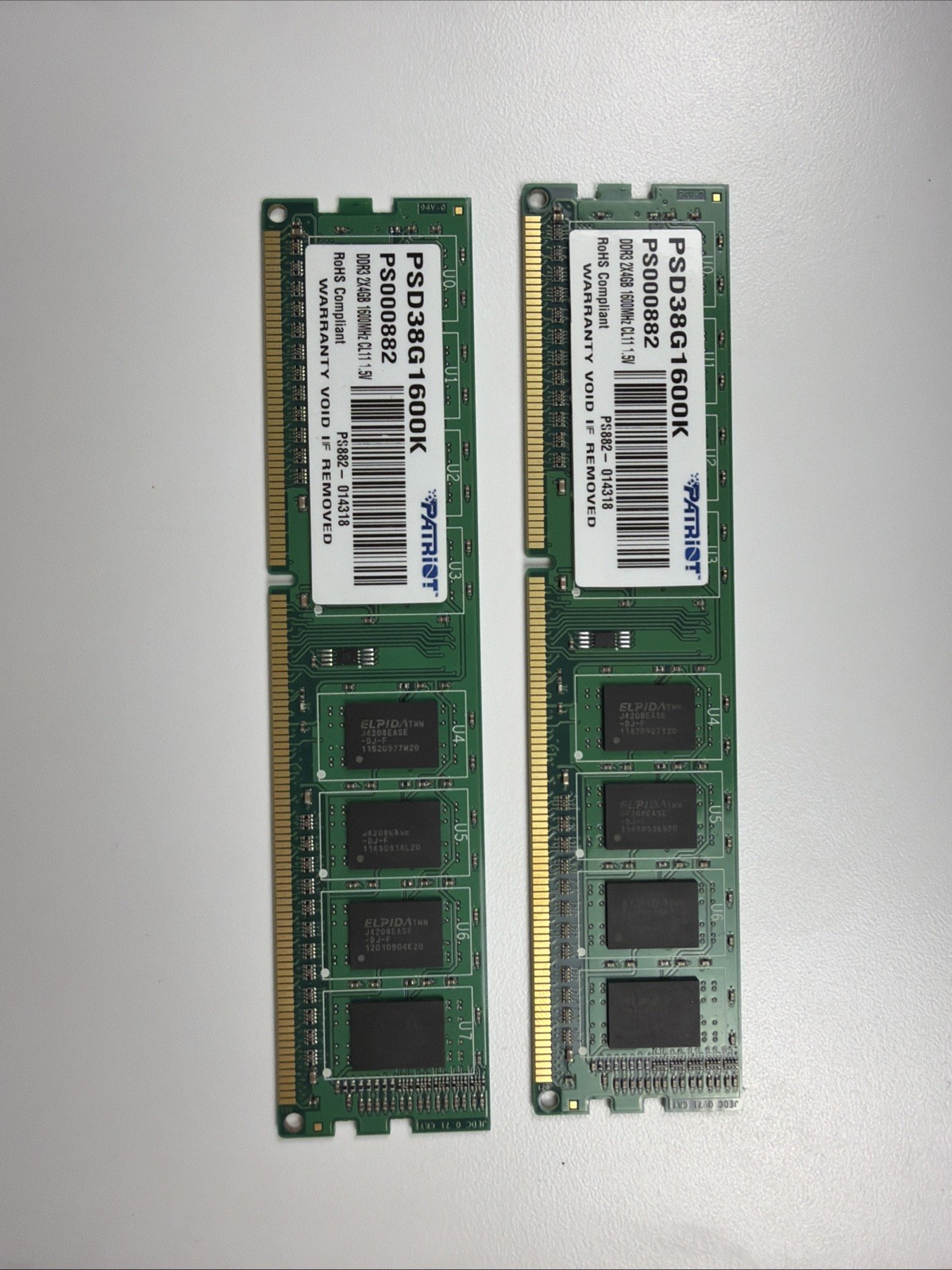 Patriot 8GB (2x4GB) PC3-12800 (DDR3-1600) DDR3 non-ECC Desktop RAM