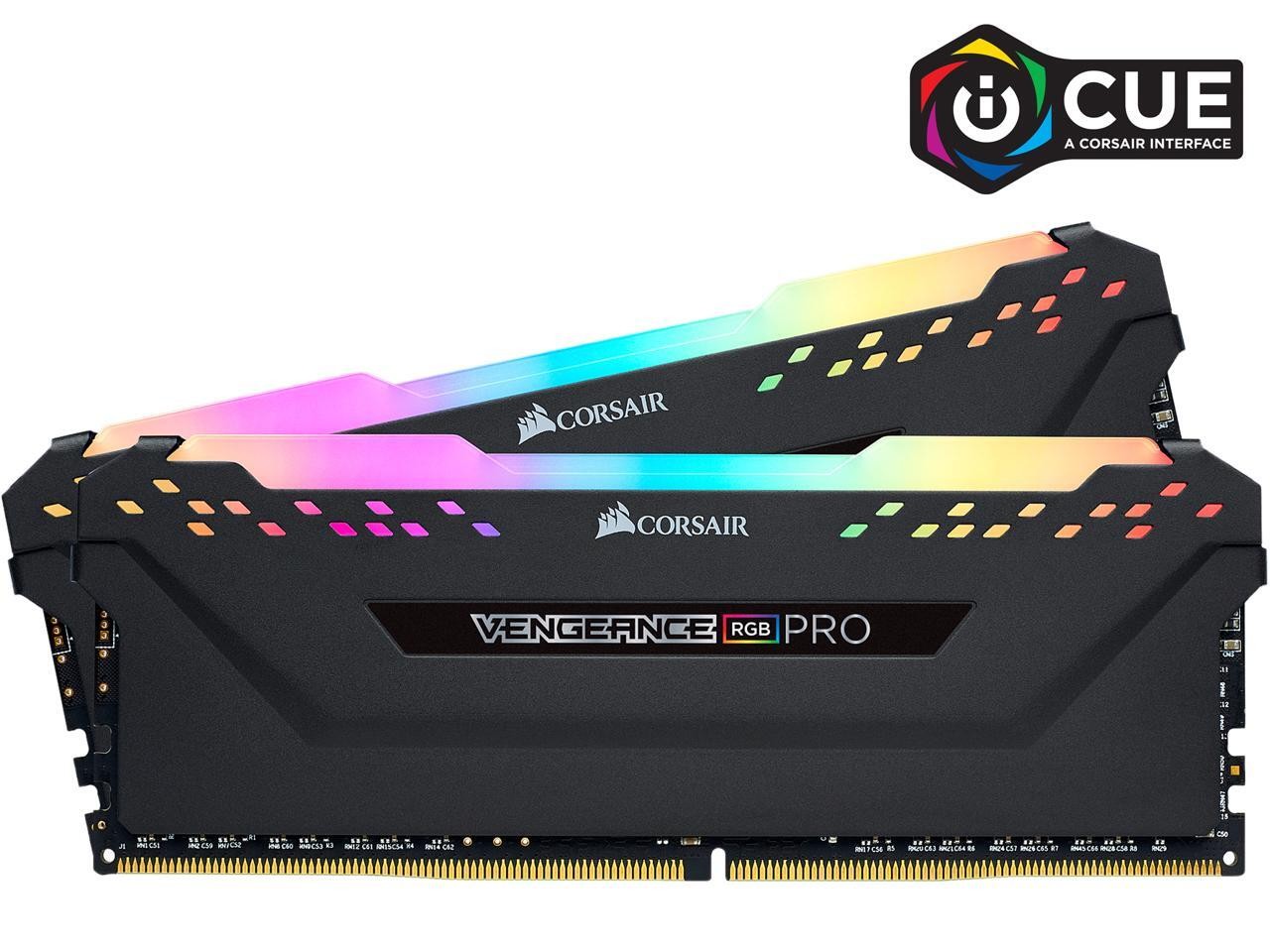 CORSAIR Vengeance RGB Pro 16GB (2 x 8GB) 288-Pin PC RAM DDR4 3200 (PC4 25600) De