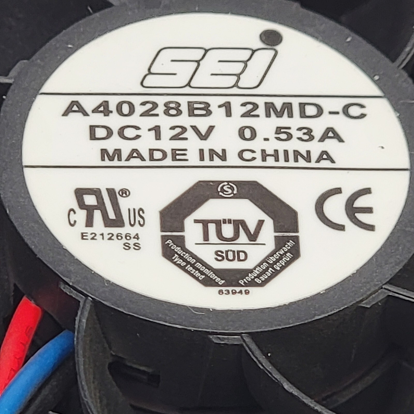 EXCELLENT – SEI A4028B12MD-C 371-2095-01 Sun Fire X2200 M2 Fan 12V 0.53A 3Pin