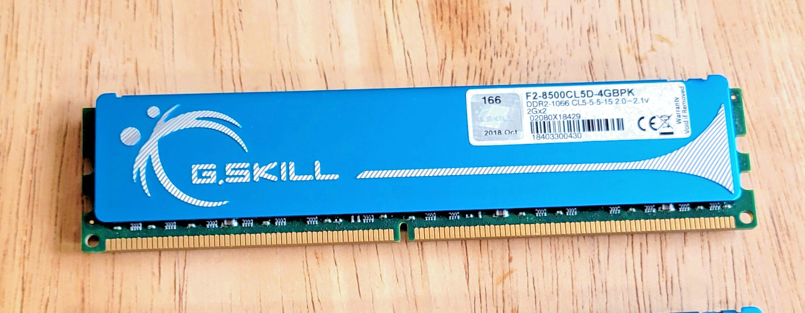 G.Skill 2GB DDR2-1066 PC2-8500 Desktop RAM 240-pin F2-8500CL5D-4GBPK