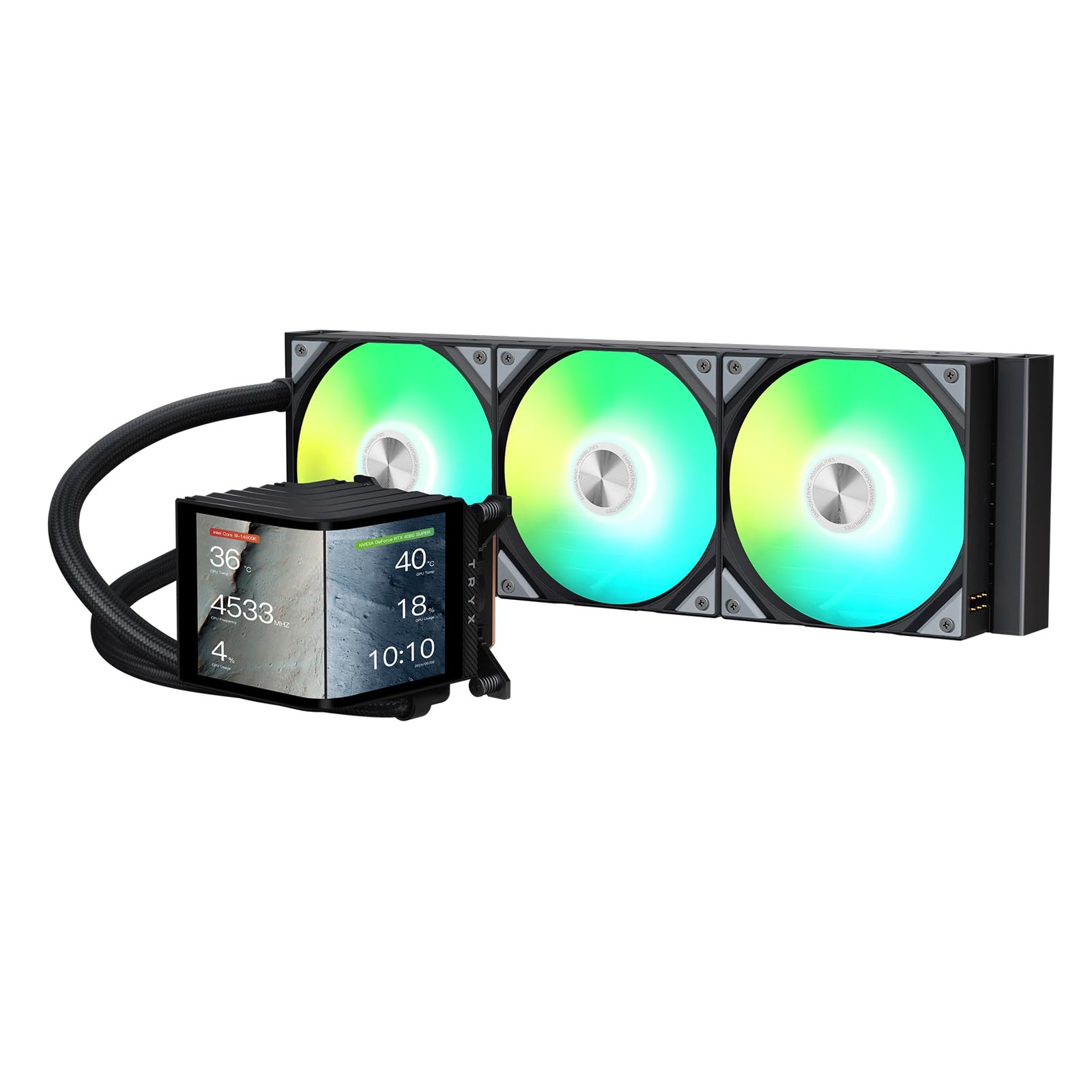 TRYX LP360AAS3MG1K Panorama 360 ARGB 360mm Liquid CPU Cooler – Black