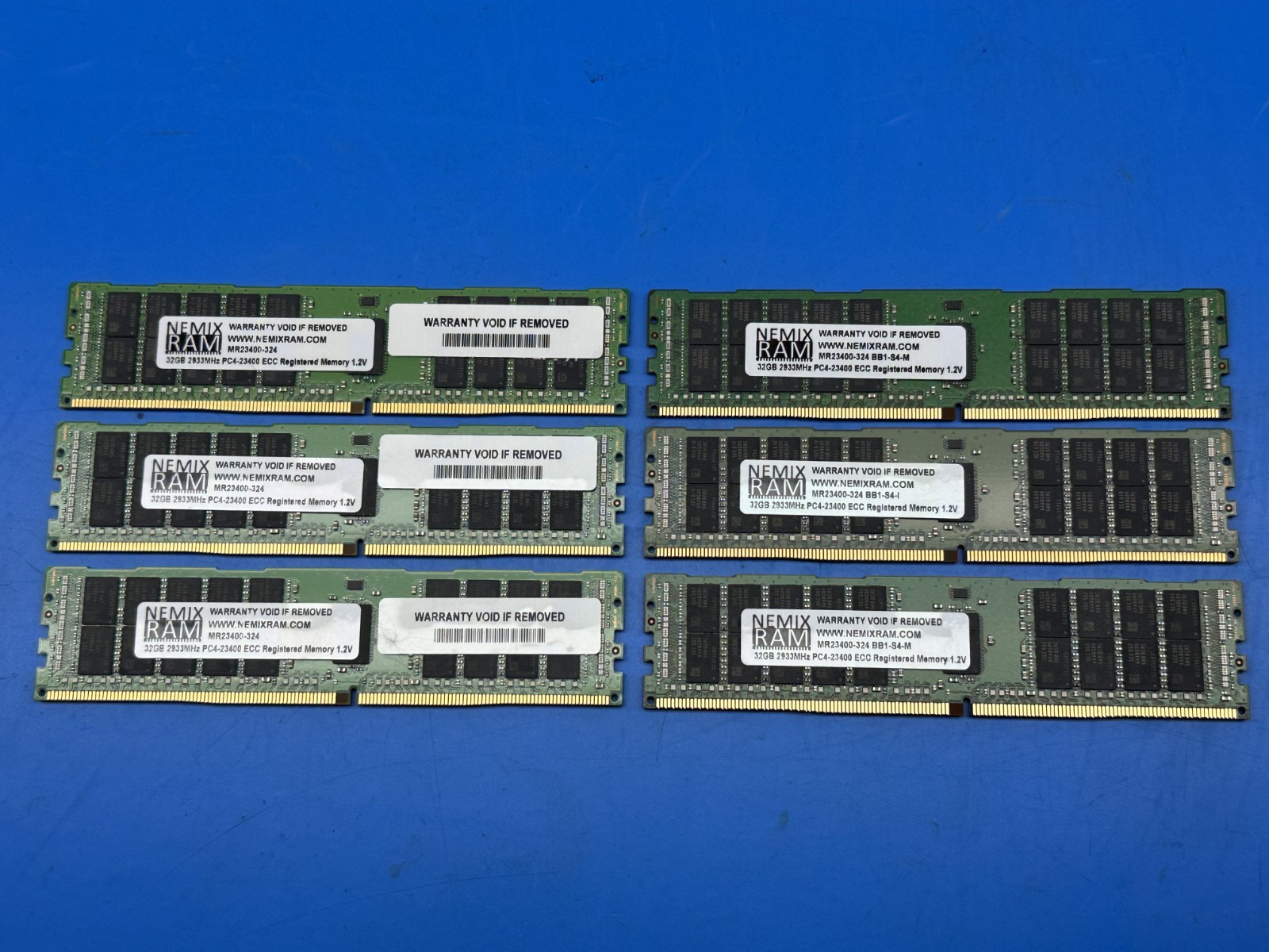 Lot of 6 – NEMIX (Samsung) 32GB 2933MHz DDR4 PC4-23400 ECC RDIMM Server RAM