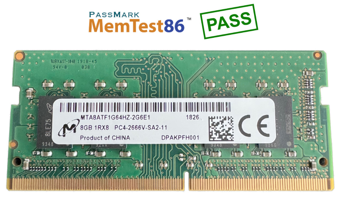 Micron 8GB 1RX8 PC4-2666V-SA2-11 MTA8ATF1G64HZ-2G6E1 HP 933284-001 Memory (RAM)