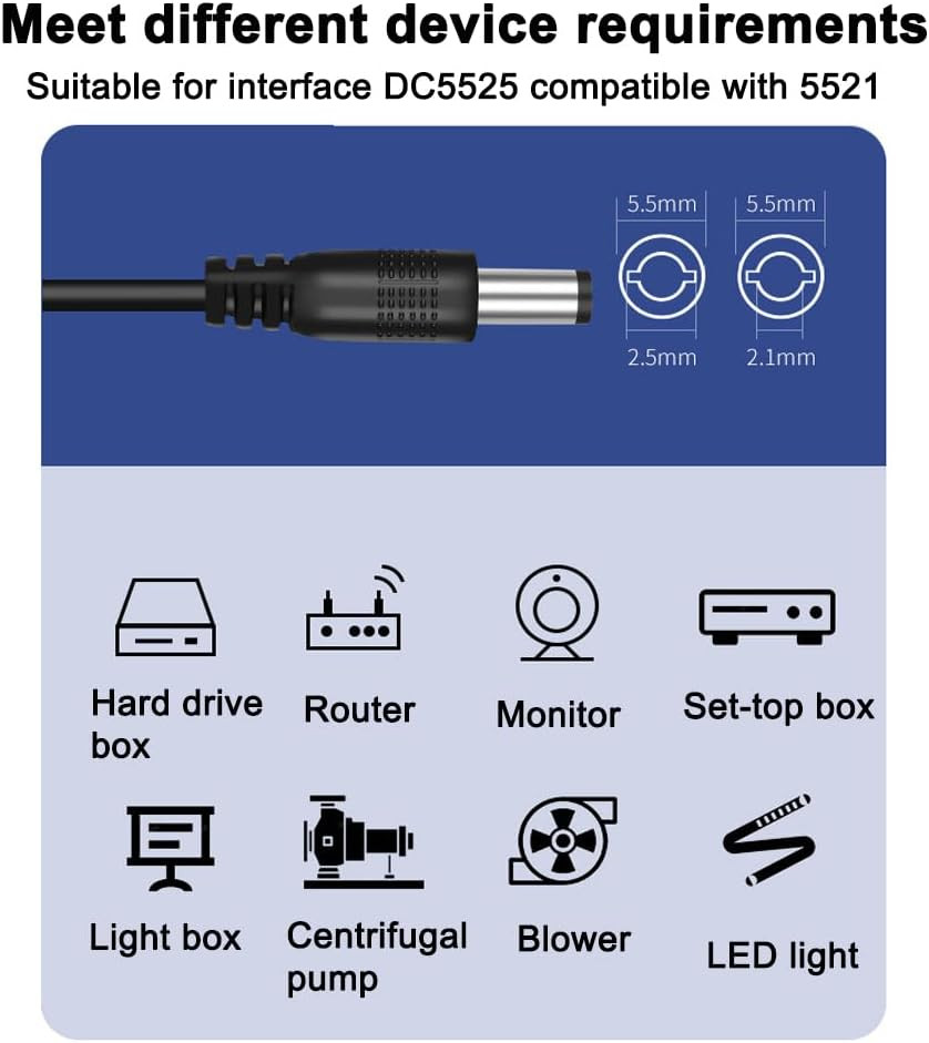 Multi-Functional 12V PC Fan Speed Controller,Fan Power Supply,100-240V AC