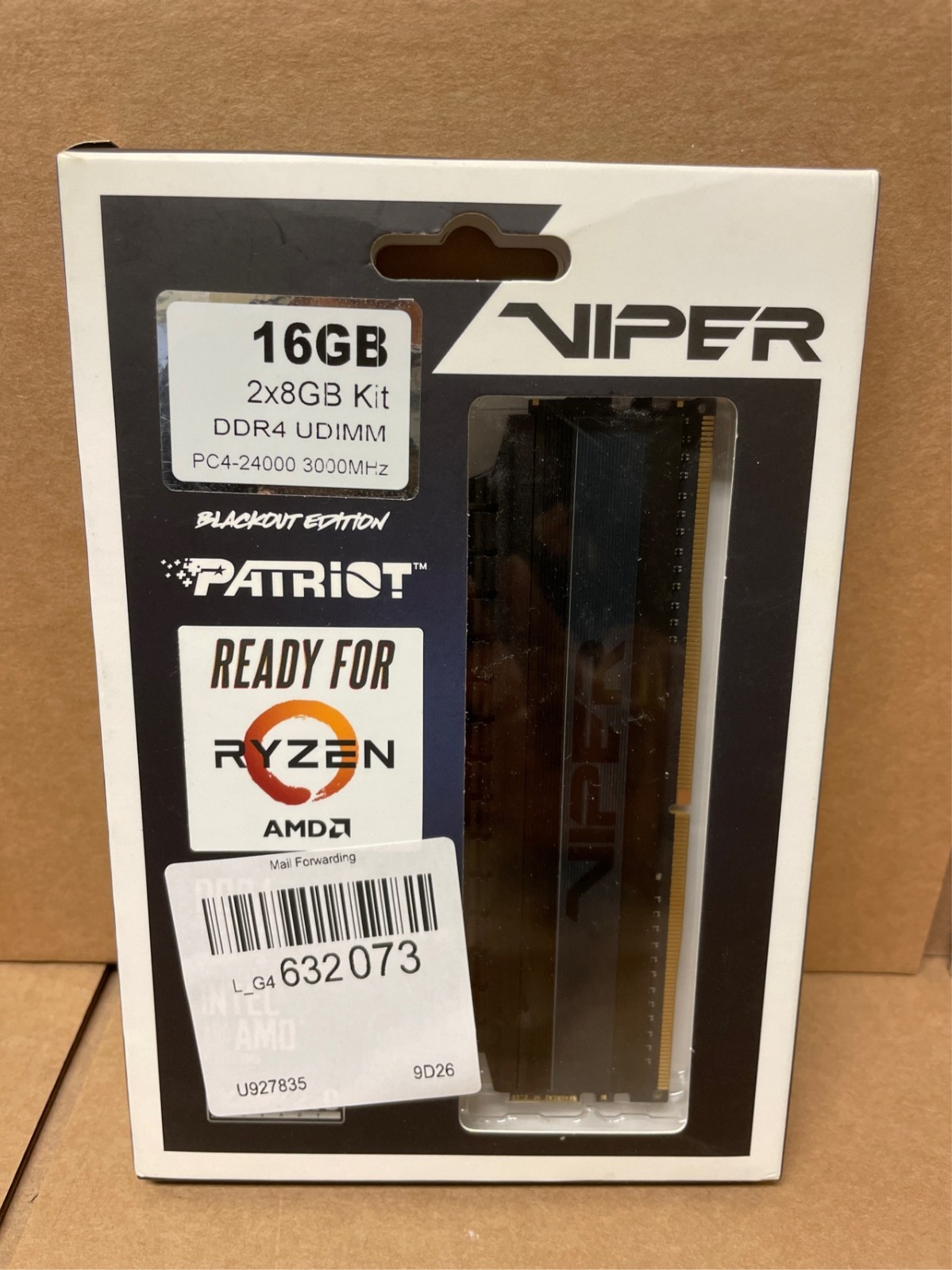 Patriot Viper 4 Blackout 16GB (2x8GB) DDR4 UDIMM 3000MHz PC4-24000 RAM New