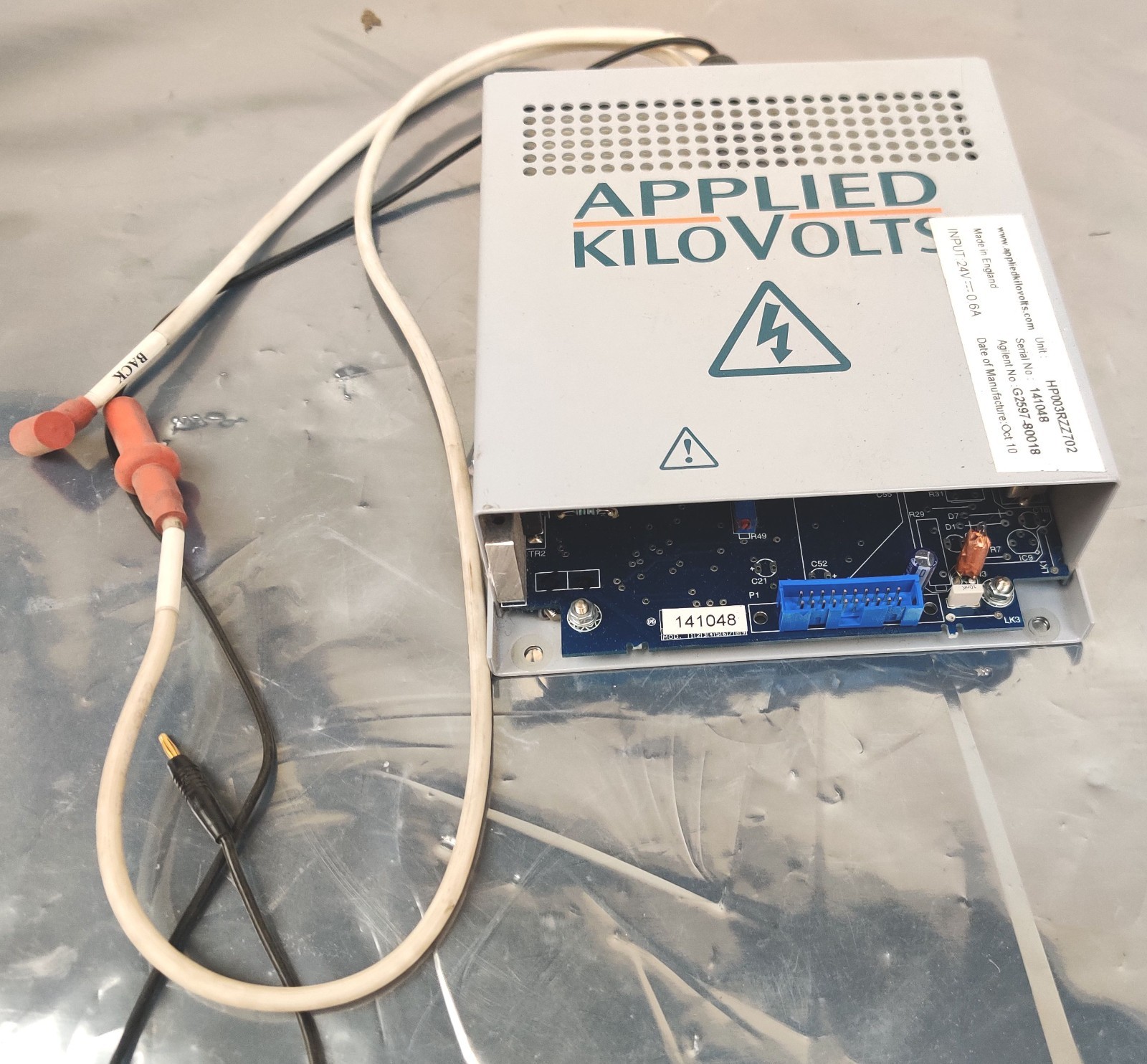 Applied Kilovolts HP003RZZ702 3kV Power Supply 24V 0.6A Agilent TOF 6200 Tested