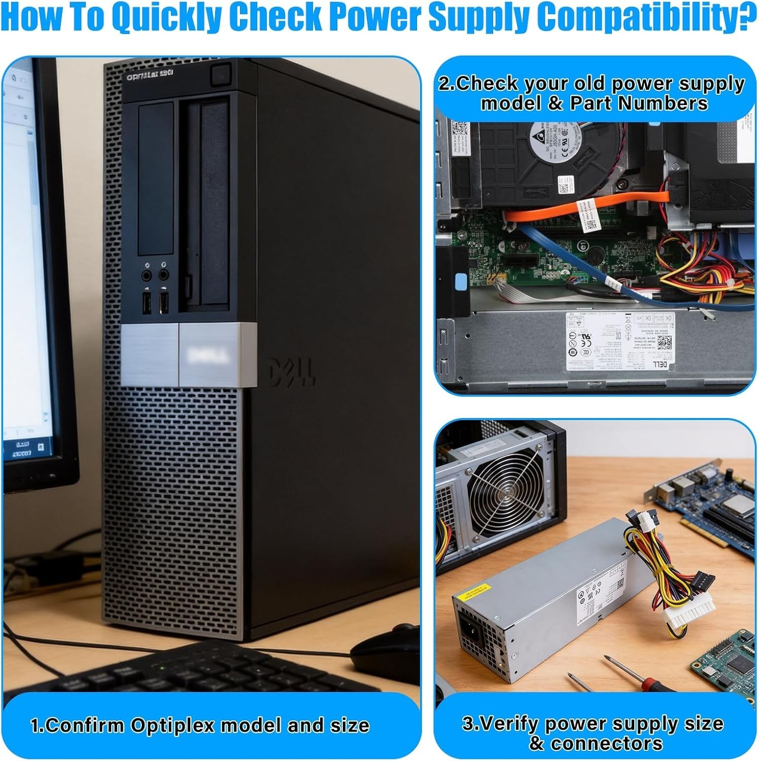 240W Power Supply – H240AS-01, Fits Optiplex 7010, 390, 790 SFF Models