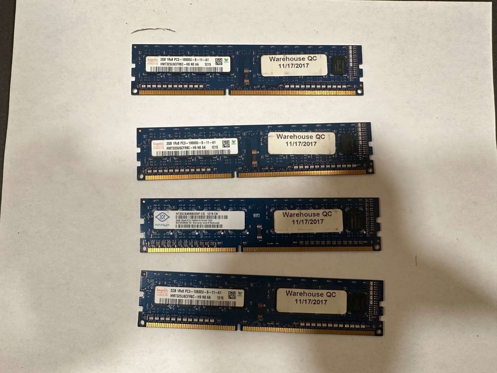 Hynix 2 GB DIMM 1333 MHz DDR3 Memory (HMT325U6CFR8C-H9) 4 pieces 8GB
