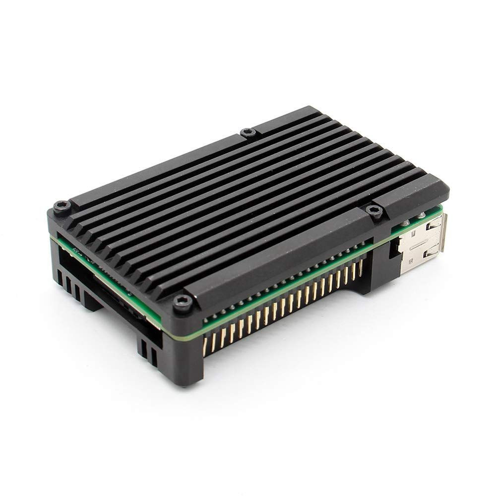 Aluminum Alloy Armor Passive Cooling Case for Raspberry Pi 3B+/3B (Black)