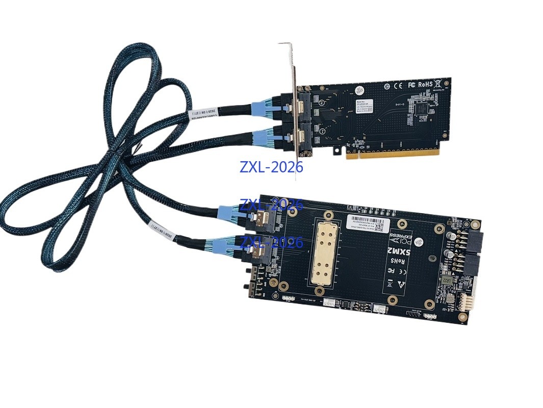 External Nvidia Tesla P100 V100 SXM2 PCI-E X16 +1* SFF-8654 Adapter +2 Cable
