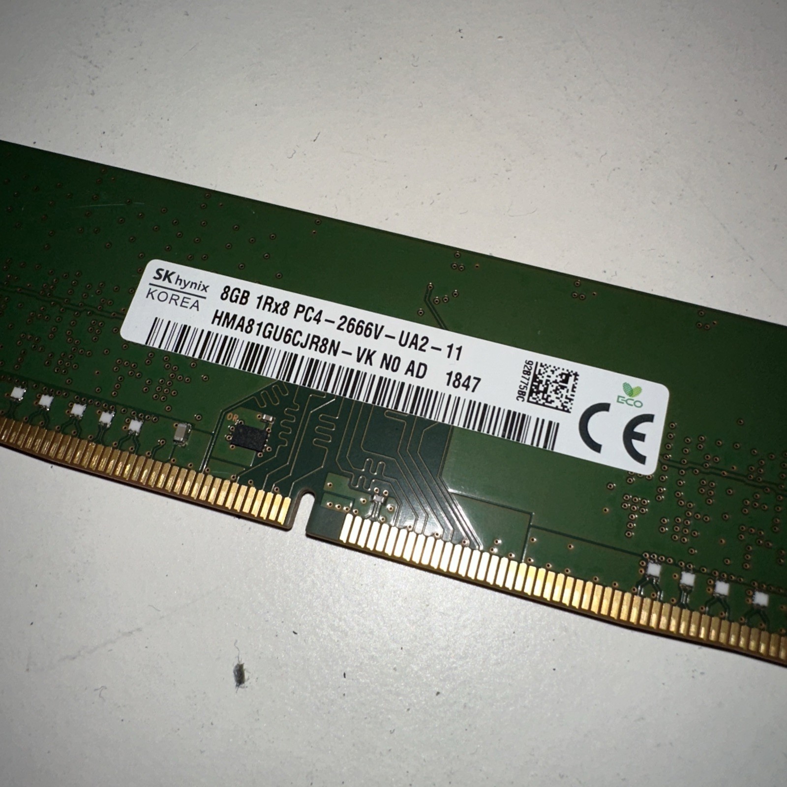 SK Hynix 8GB DDR4-2666 Desktop Memory RAM DIMM HMA81GU6CJR8N-VK Good Cond
