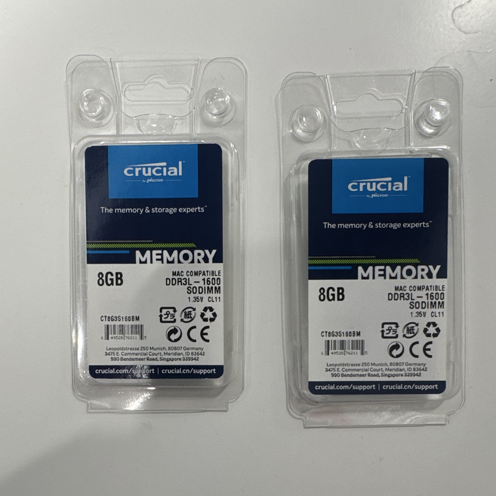 Crucial 16GB (2x8GB) DDR3L-1600 204-Pin SO-DIMM RAM CT8G3S160BM Mac
