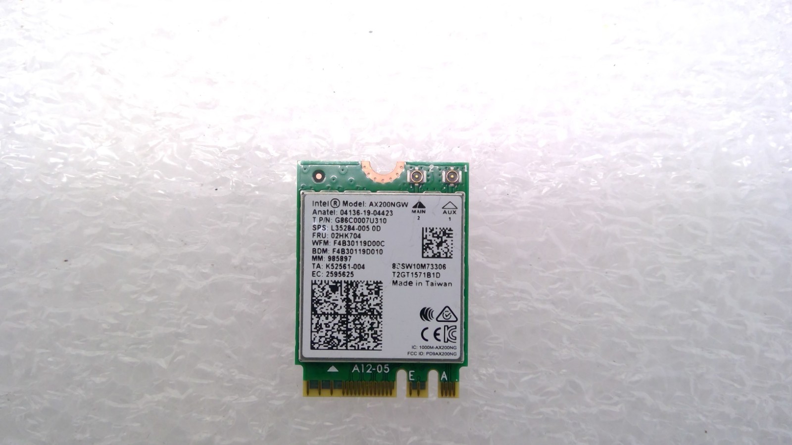 Intel AX200 WiFi 6 Dual Band Adapter M.2 Interface 802.11ax PCLe