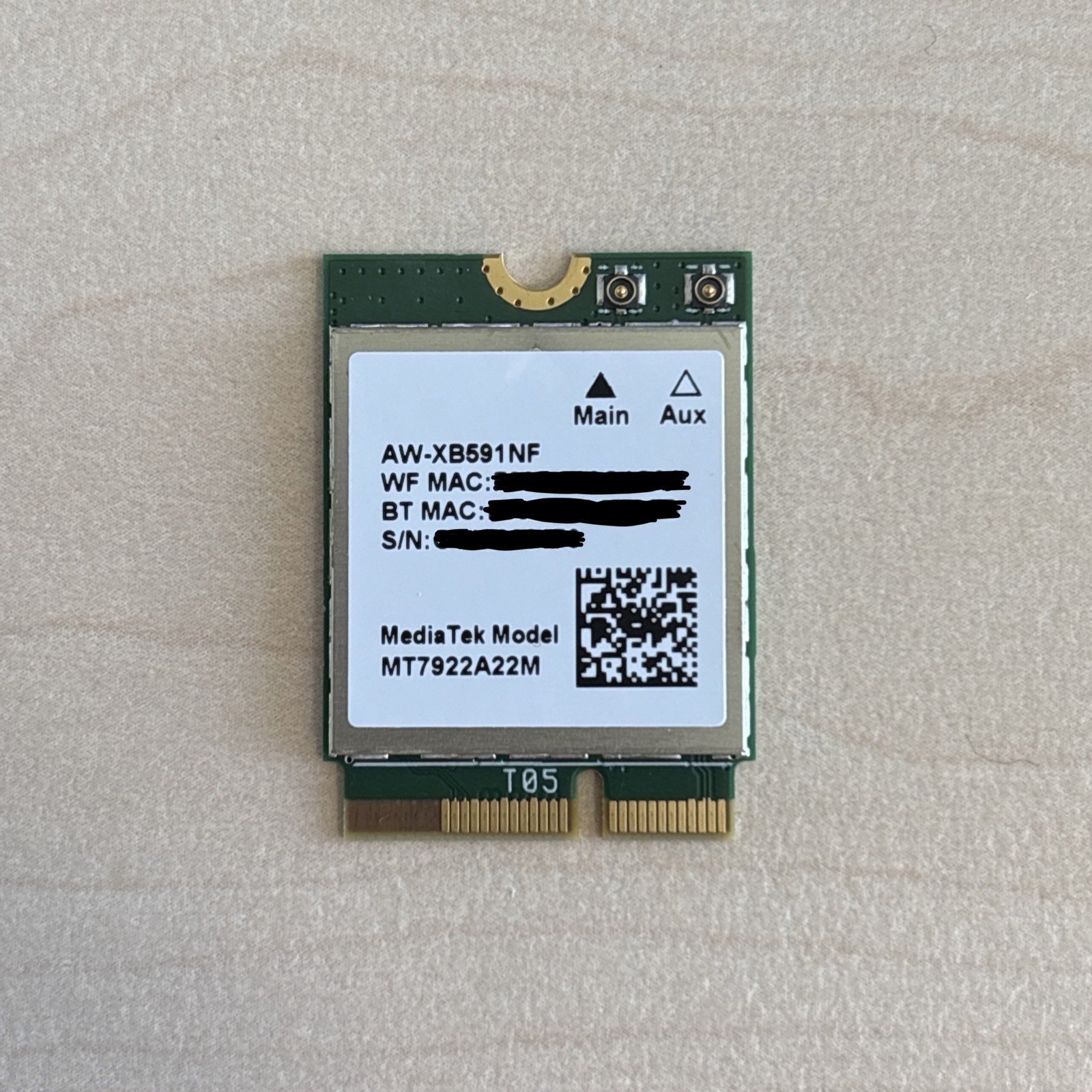 MEDIATEK MT7922A22M M.2 2230 WIFI 6E BLUETOOTH 5.2 CARD MT7922