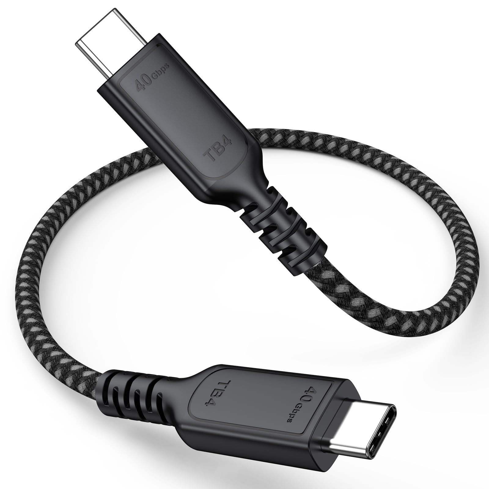Thunderbolt 4 Cable 1Ft Short, USB 4 40Gbps High Speed Data 1 Feet, Black
