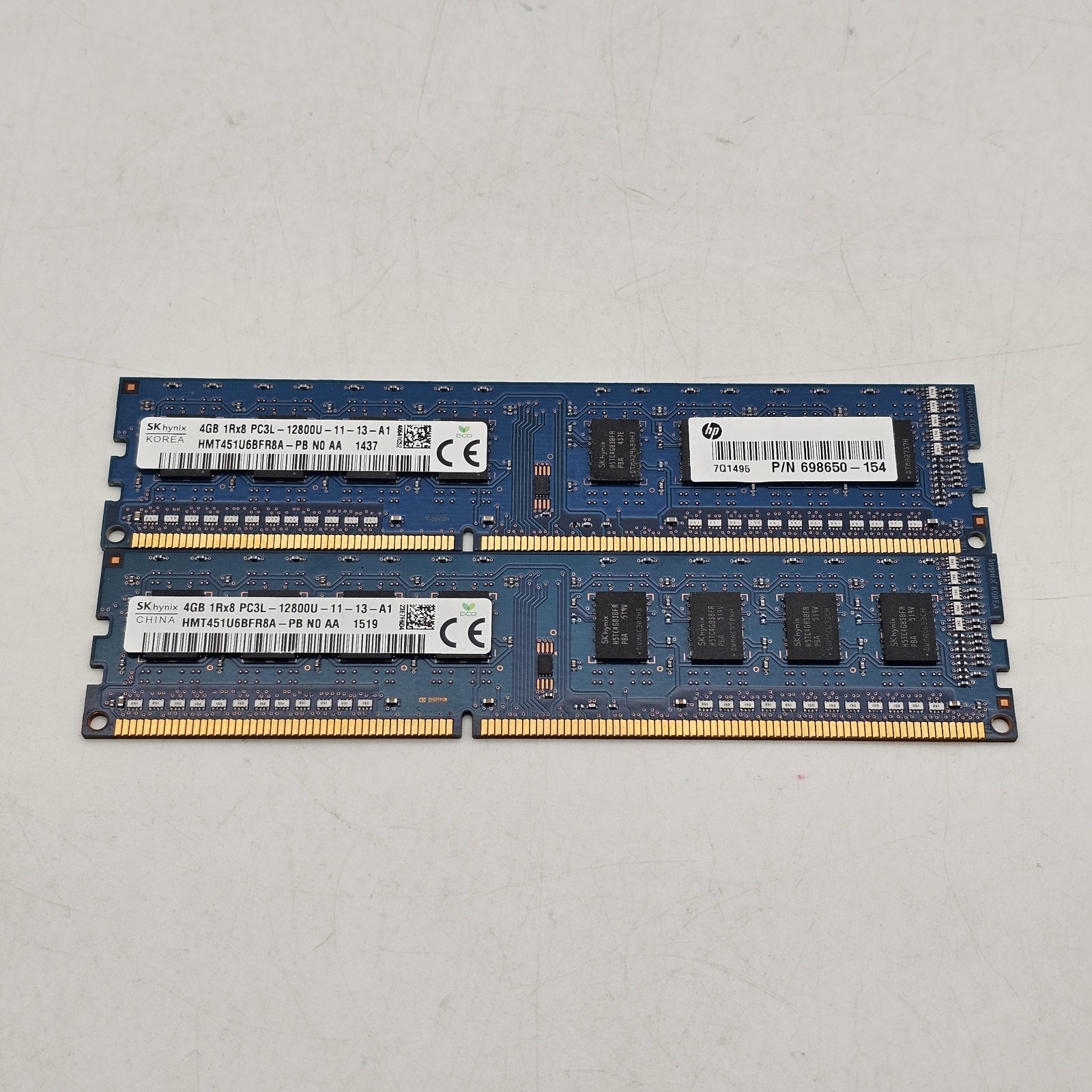 SK hynix 4GB 1Rx8 PC3L-12800U DIMM | HMT451U6BFR8A-PB 2x4GB (8GB Total)