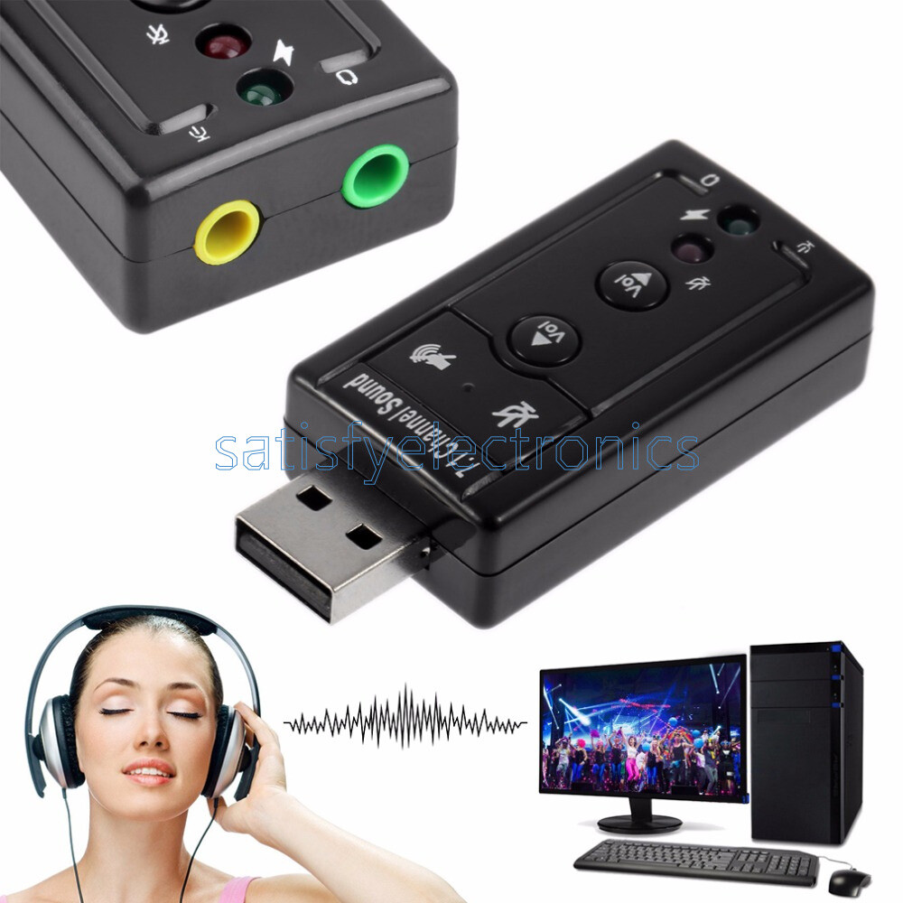 Mini USB 2.0 7.1 Channel Audio Sound Card Sound Adapter For PC Laptop