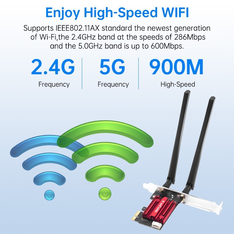 AX900 WiFi 6 PCIe Wireless Card Dual Band Bluetooth Network Adapter for Desktop