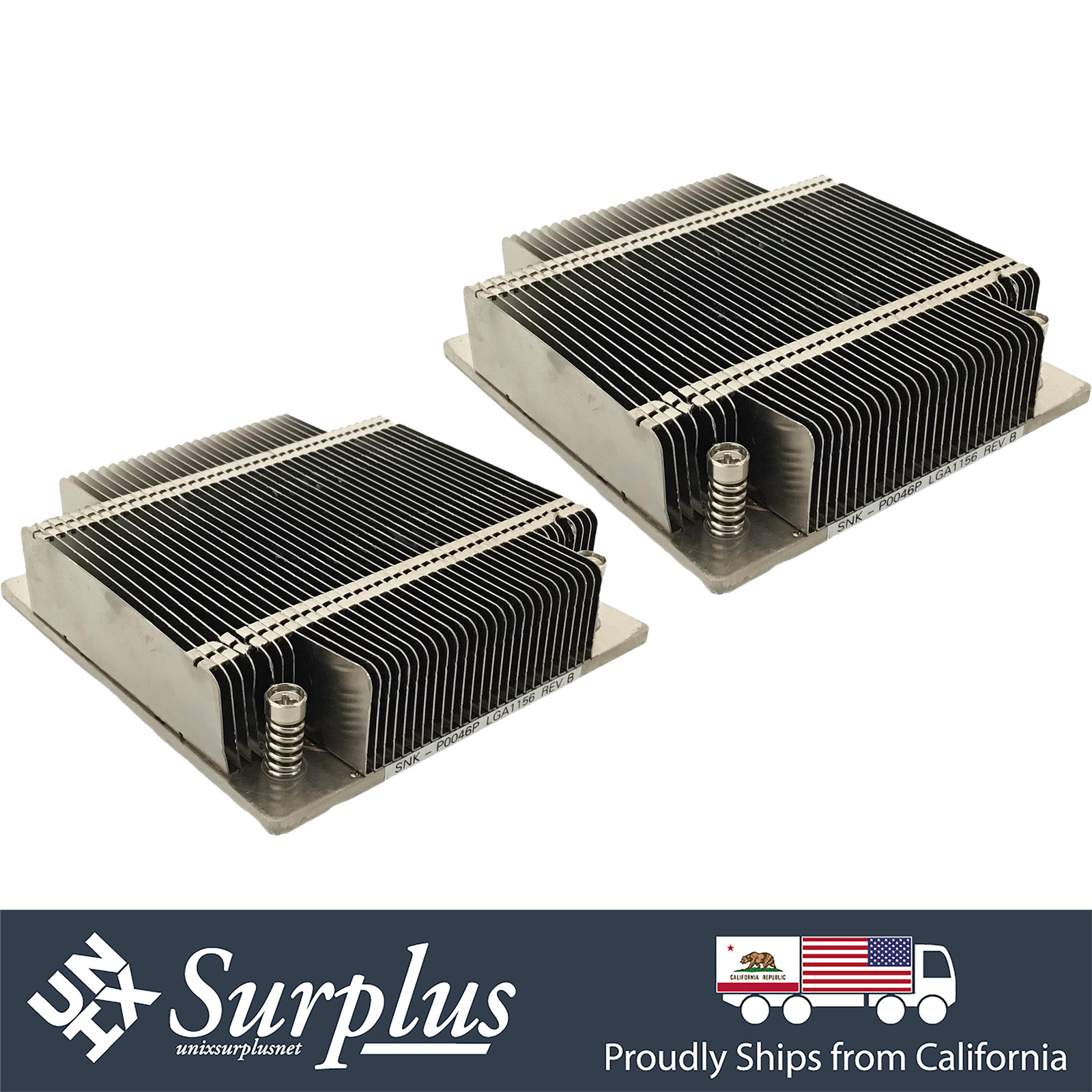 LOT of 2 Supermicro X9 X10 1U Passive CPU Heat Sink Socket LGA1150/1155