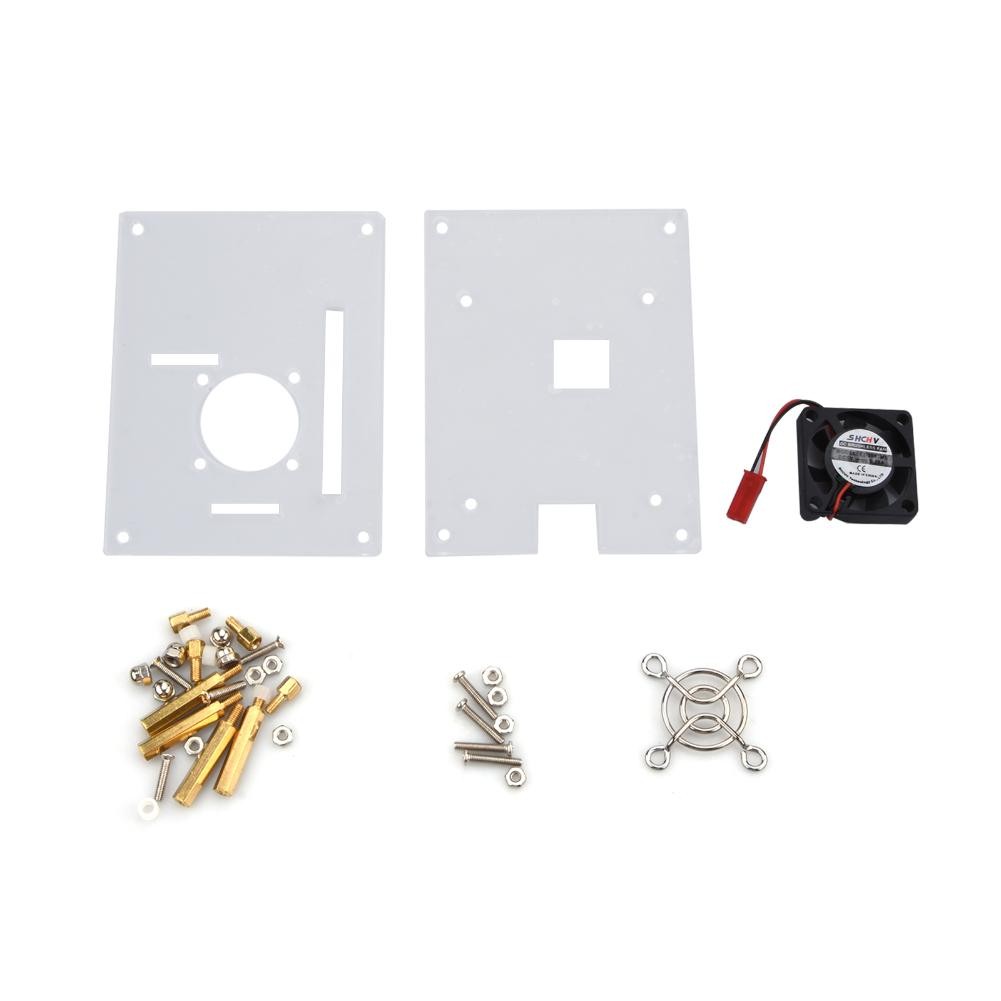 Arcylic Clear Case Box Enclosure Fan Heatsink For Raspberry Pi 3/2 Model B/B+