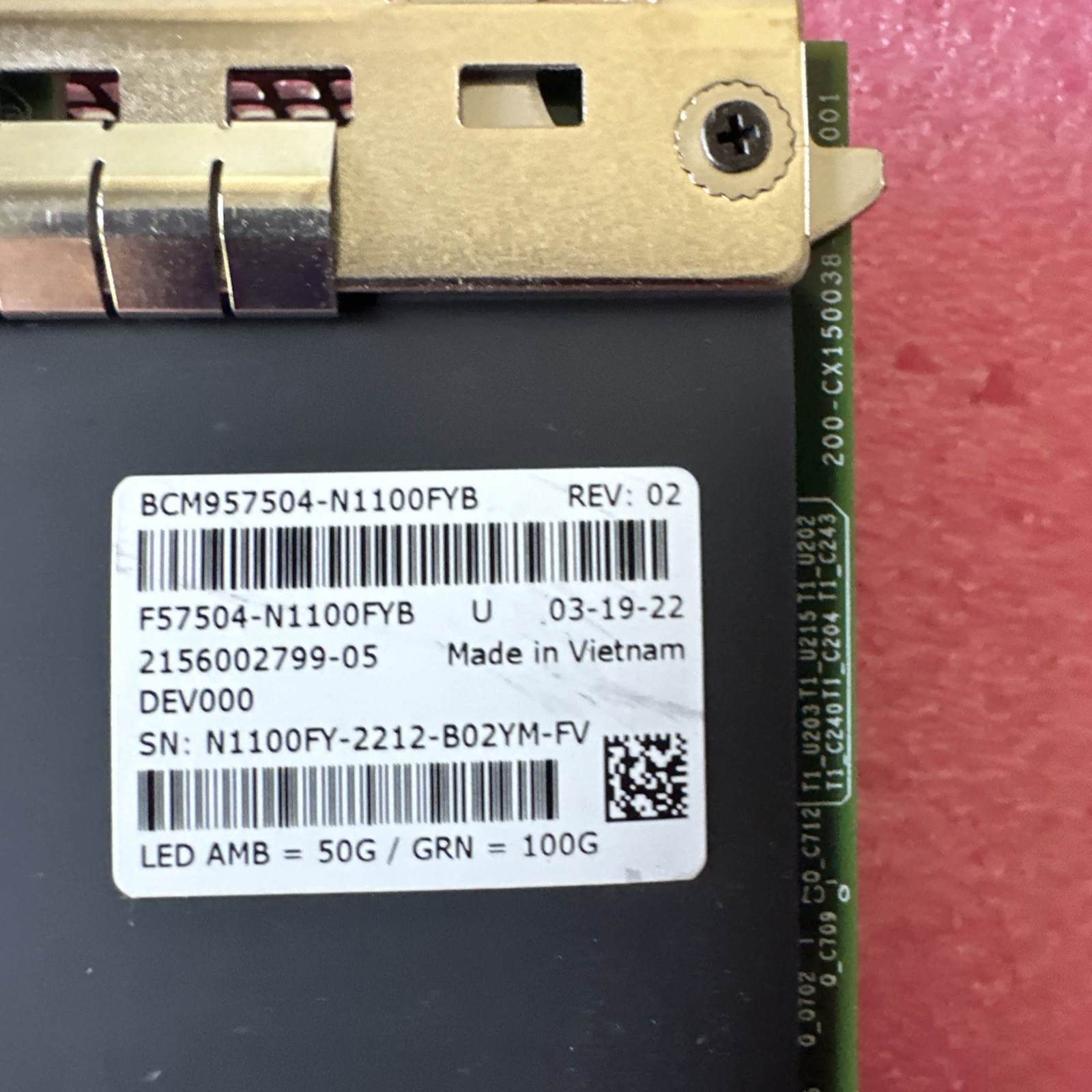 Broadcom 57504 100GB 1-Port QSFP56 Network Adapter BCM957504-N1100FYB