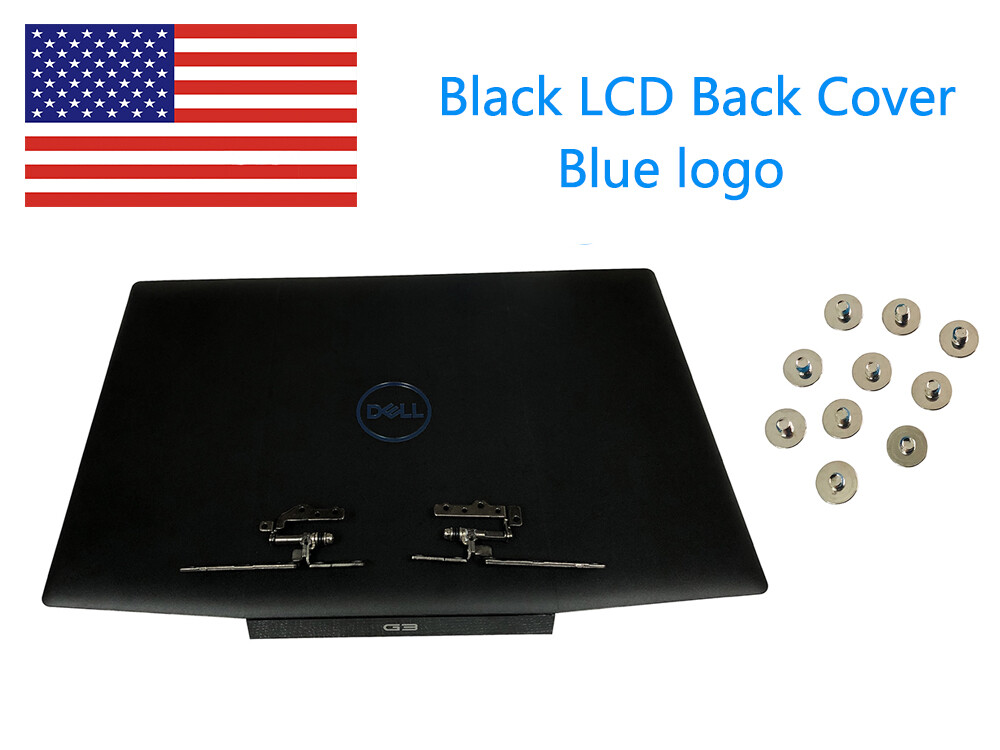DELL 0747KP G3 15 3590 Black LCD Back Cover + Screw & Hinges set with Blue logo