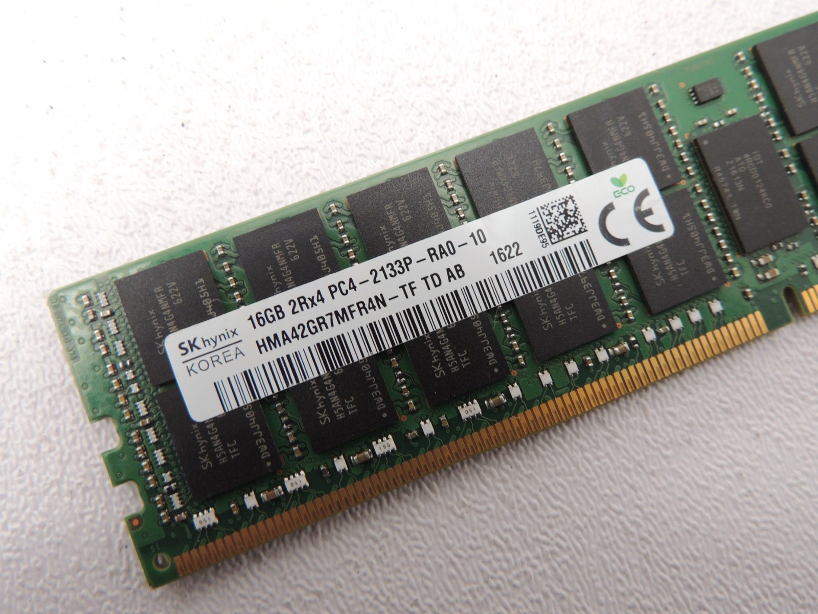 Lot of 8 Matched SK Hynix 16GB PC4-2133P HMA42GR7MFR4N DDR4 ECC REG Server Ram