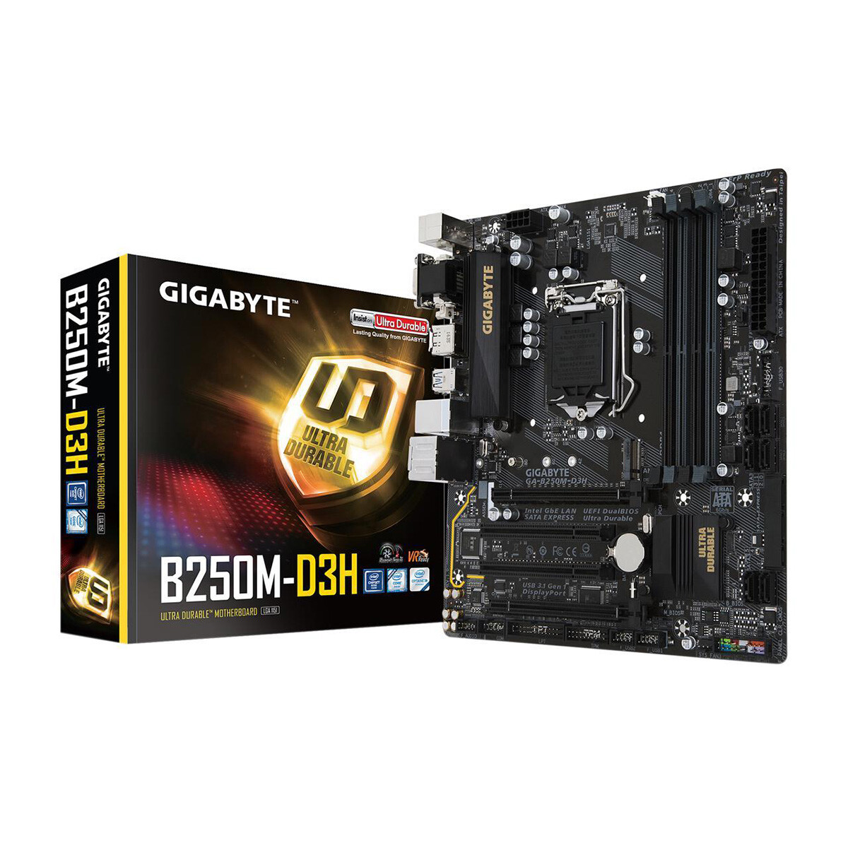 GIGABYTE GA-B250M-D3H LGA 1151 Intel B250 HDMI USB 3.1 Micro ATX Motherboards