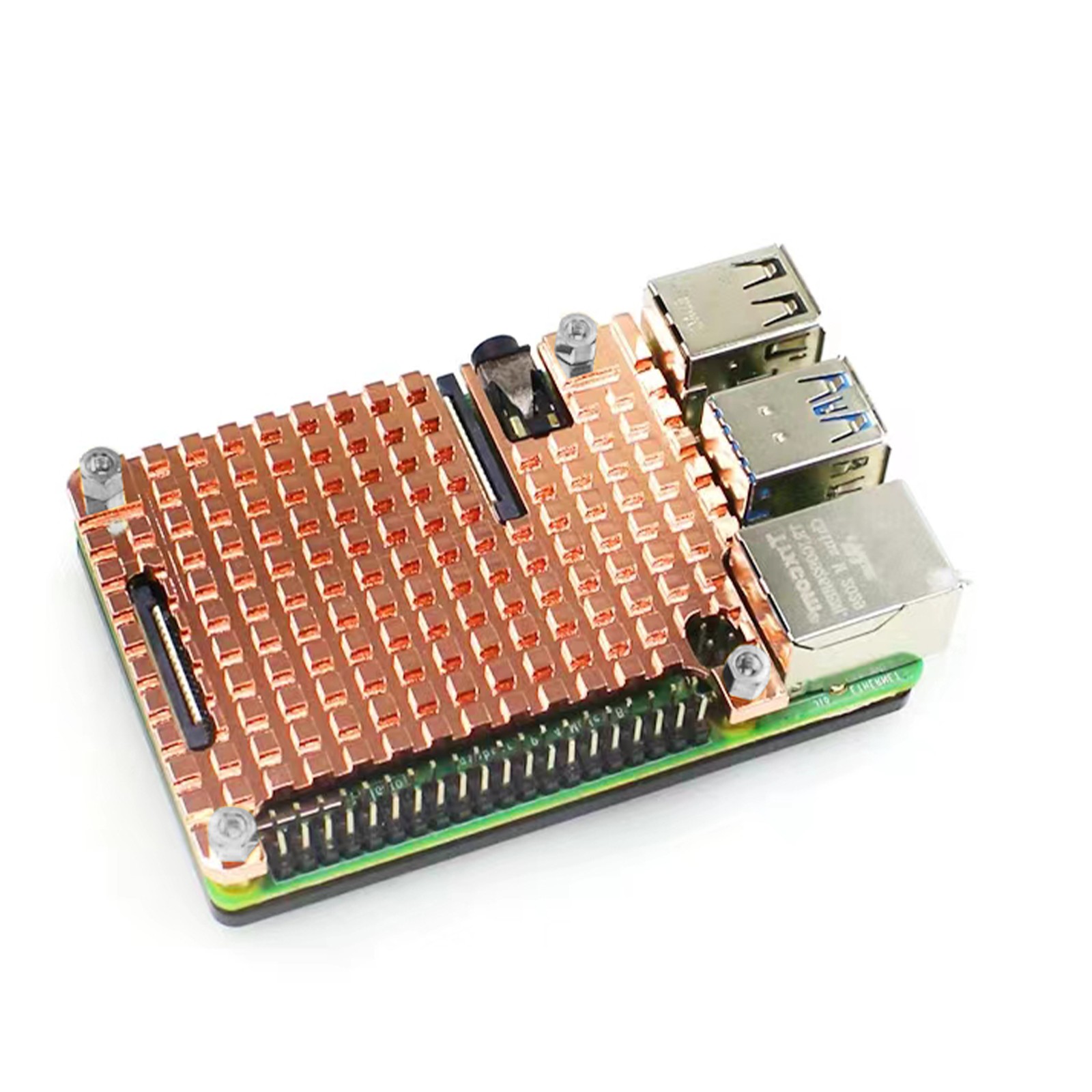 Thin Copper Heatsink Protective Passive Cooling Case Set For Raspberry Pi 4B