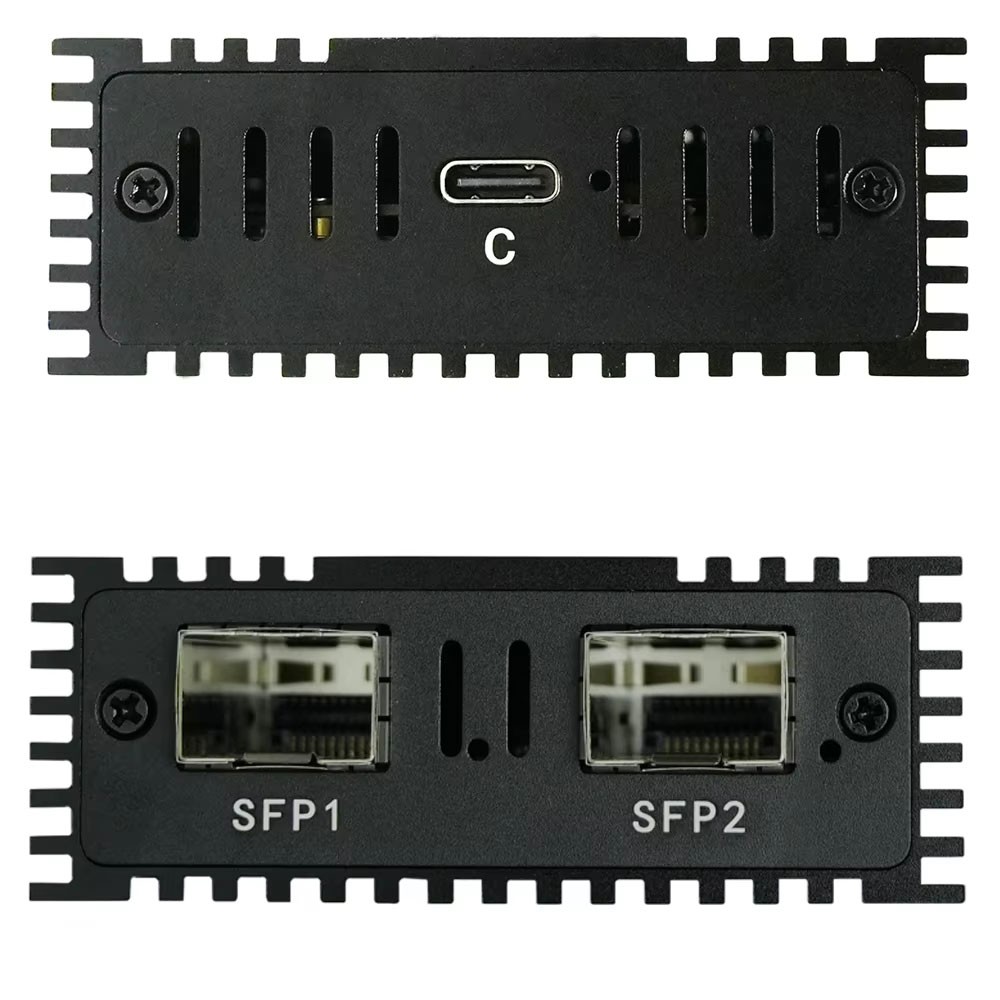 USB4 to Dual-port Fiber SFP+ 10Gb Network Card Compatible with Thunderbolt 3/4