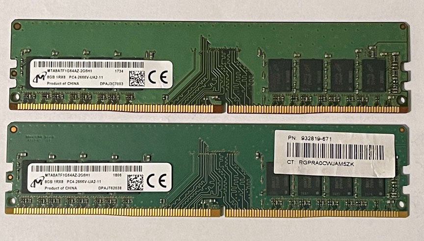 Micron 1RX8 PC4-2666V-UA2-11 8GB (1x8GB) RAM DDR4 2666MHz MTA8ATF1G64AZ-2G6E1